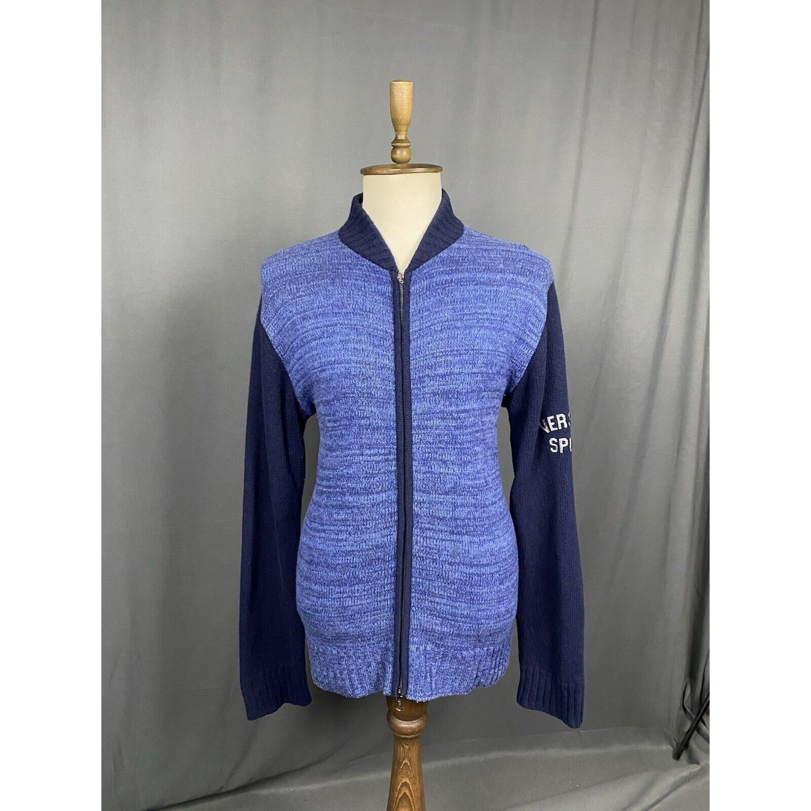 Versace Versace Sport Big Logo Knitted Blue Wool Full Zip Cardigan S Size US XXL / EU 58 / 5 - 1 Thumbnail