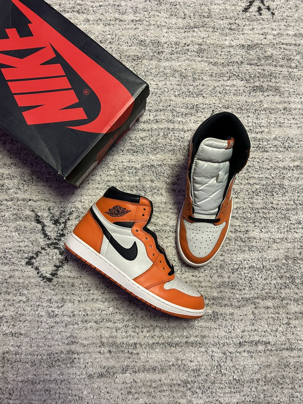 Pre-owned Jordan Nike Jordan 1 High Og Shattered Backboard Away 2016 Shoes In Orange