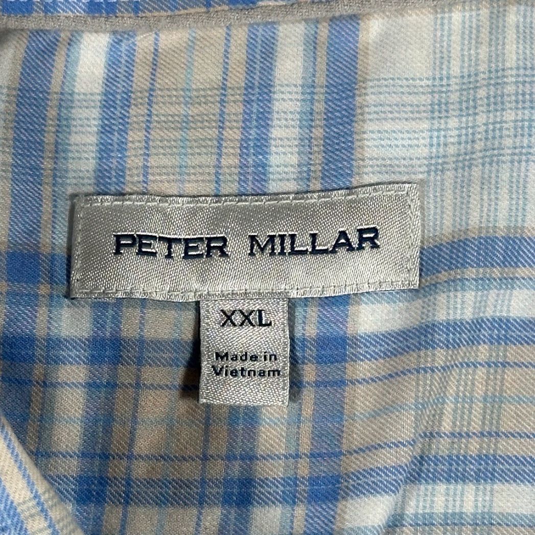 Peter Millar Pete​​r Millar Shirt Adult 2XL Blue Plaid Button-Down Preppy Luxury Cotton Casual Shirt Mens 2XL Blue Plaid Button Up Clothing Size US XXL / EU 58 / 5 - 5 Thumbnail