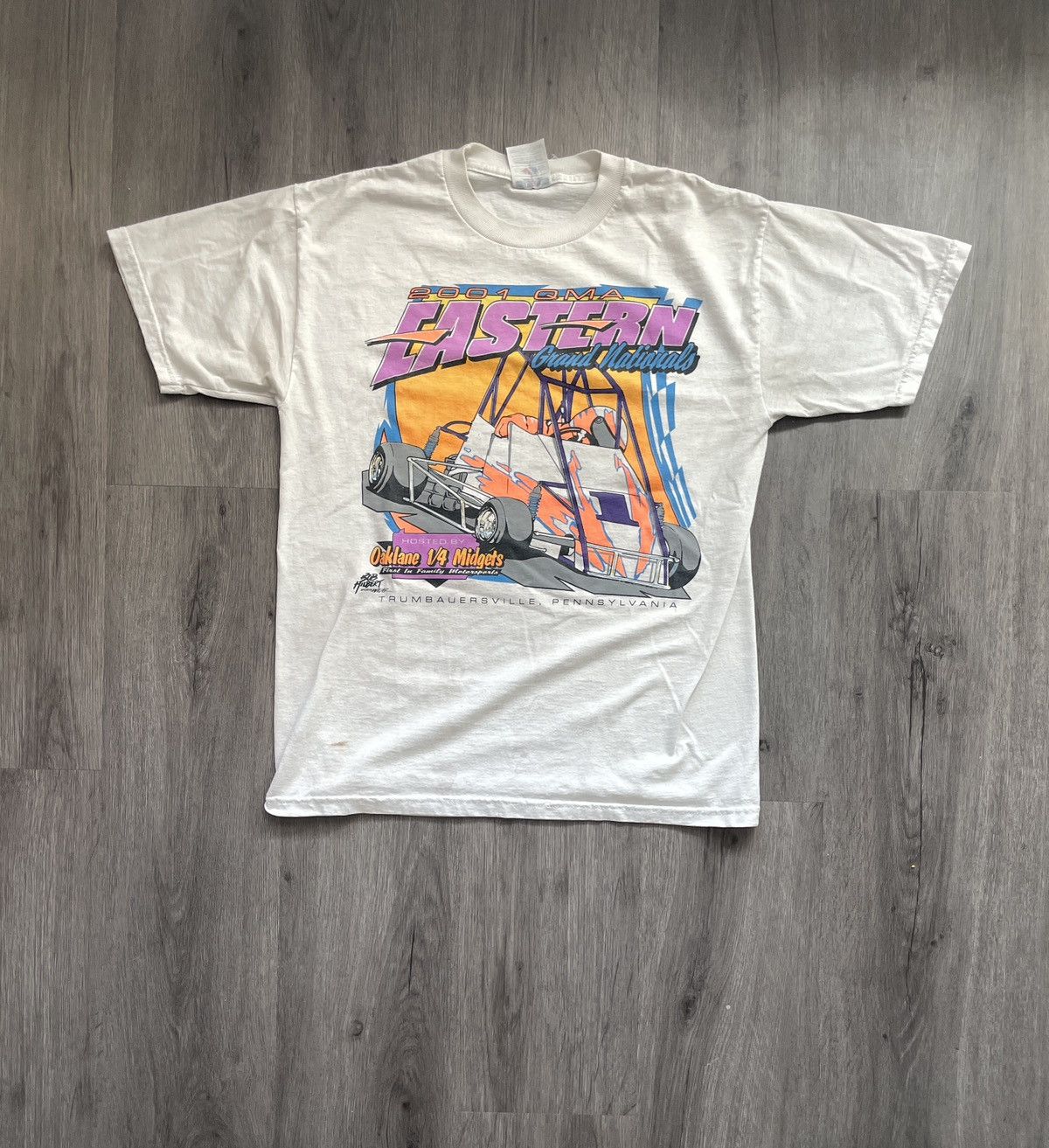 Jerzees Y2K 01’ QMA Eastern “Grand Nationals Racing” T-Shirt (Sz. M) Size US M / EU 48-50 / 2 - 1 Thumbnail