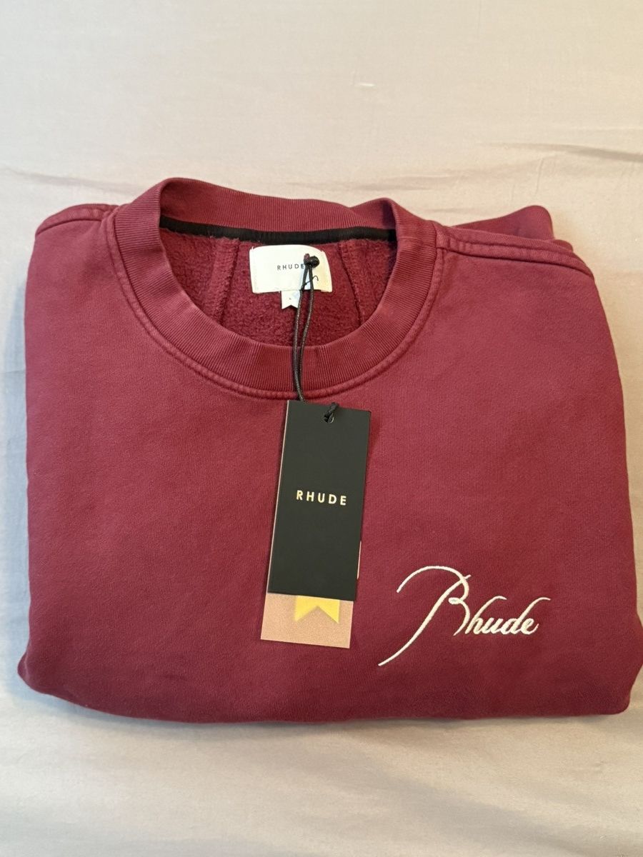 Rhude Rhude Crewneck Bordeaux Size US L / EU 52-54 / 3 - 1 Thumbnail