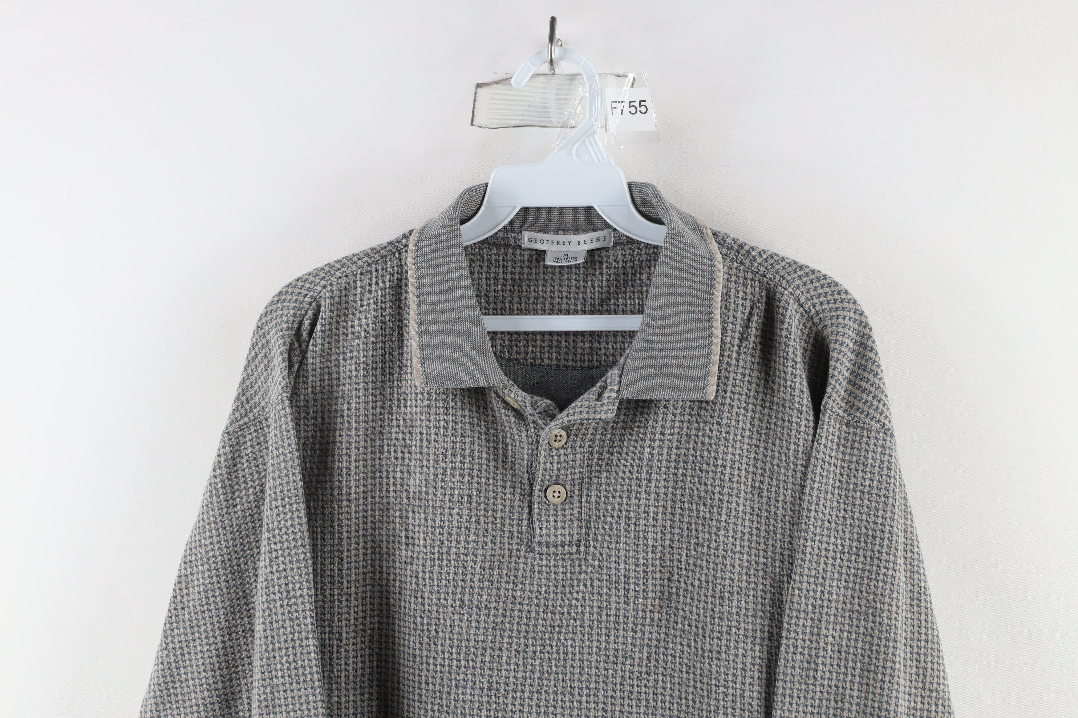 Vintage Vintage 90s Streetwear Houndstooth Long Sleeve Rugby Polo Size US M / EU 48-50 / 2 - 2 Thumbnail