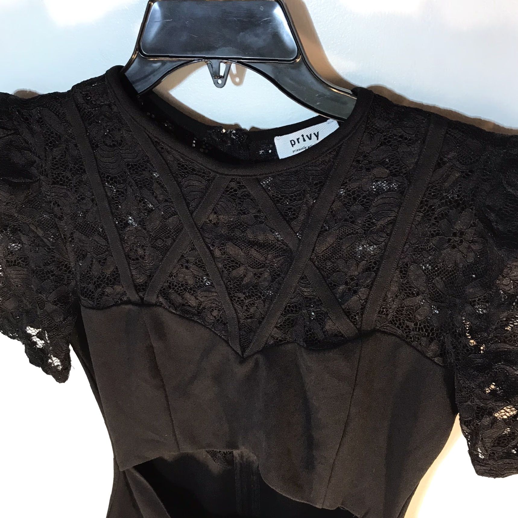 Vintage VINTAGE Privy Black Lace Dress Women Midi Cocktail Party Puff Sleeves Size M Size M / US 6-8 / IT 42-44 - 3 Thumbnail