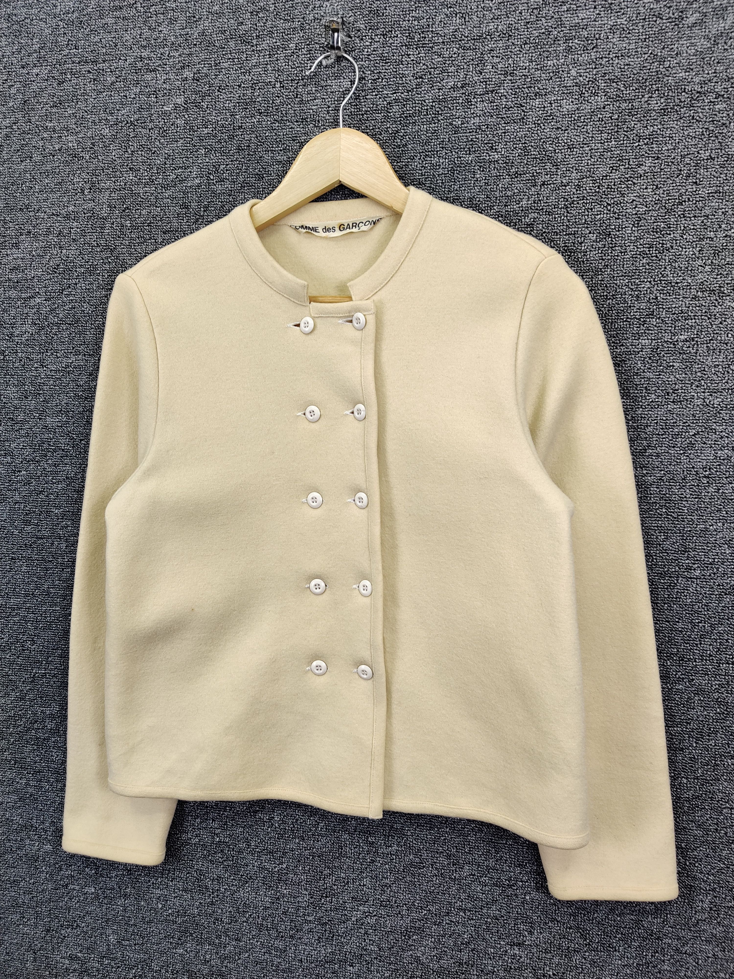 Comme des Garcons Vintage Comme Des Garcons Cream Double Breasted Coat Size US M / EU 48-50 / 2 - 2 Thumbnail