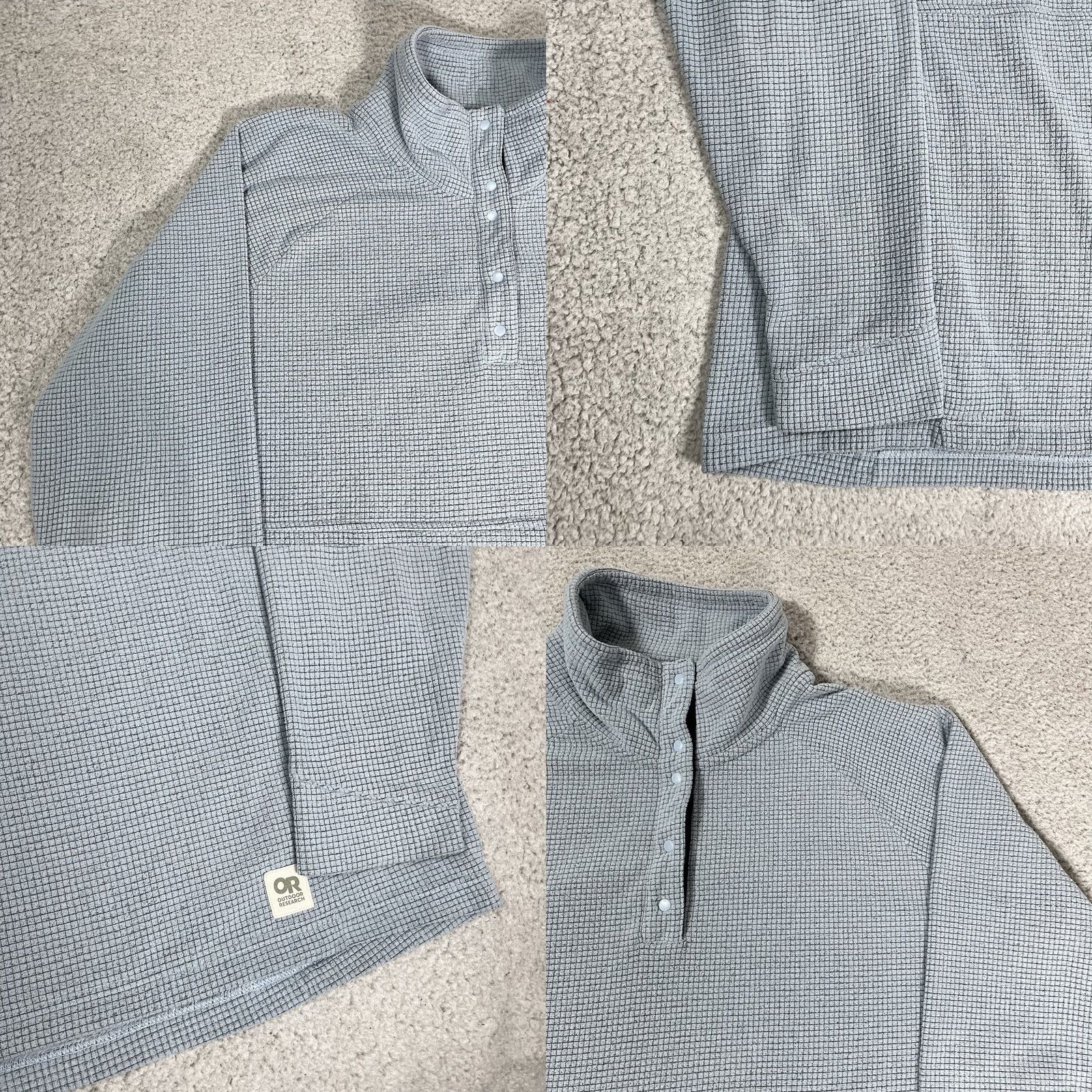 Outdoor Research Outdoor Research Pullover Mens 2XL Snap Button Grid Fleece Waffle Long Sleeve Blue Outdoors 2XL Mens Pullover Fleece Size US XXL / EU 58 / 5 - 8 Thumbnail
