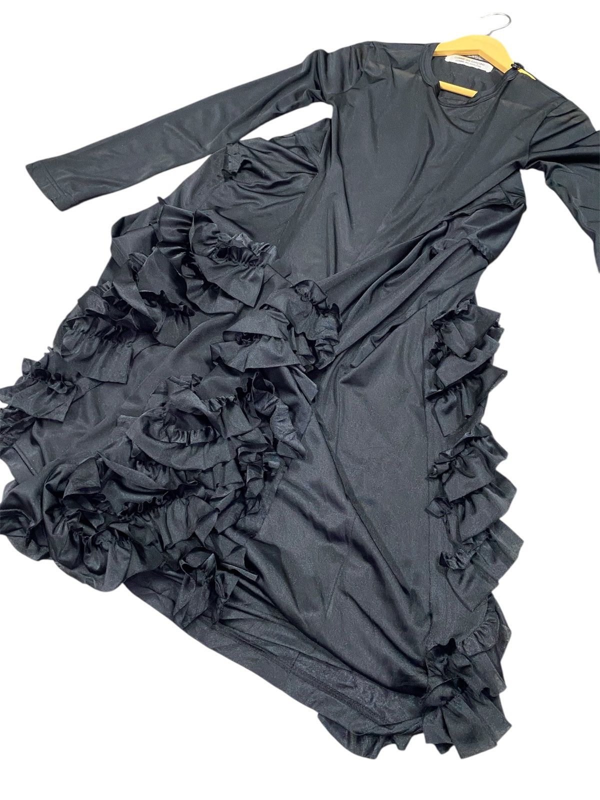 Comme des Garcons Vintage Comme Des Garçons long-sleeve ruffle-trim midi dress Size M / US 6-8 / IT 42-44 - 3 Thumbnail