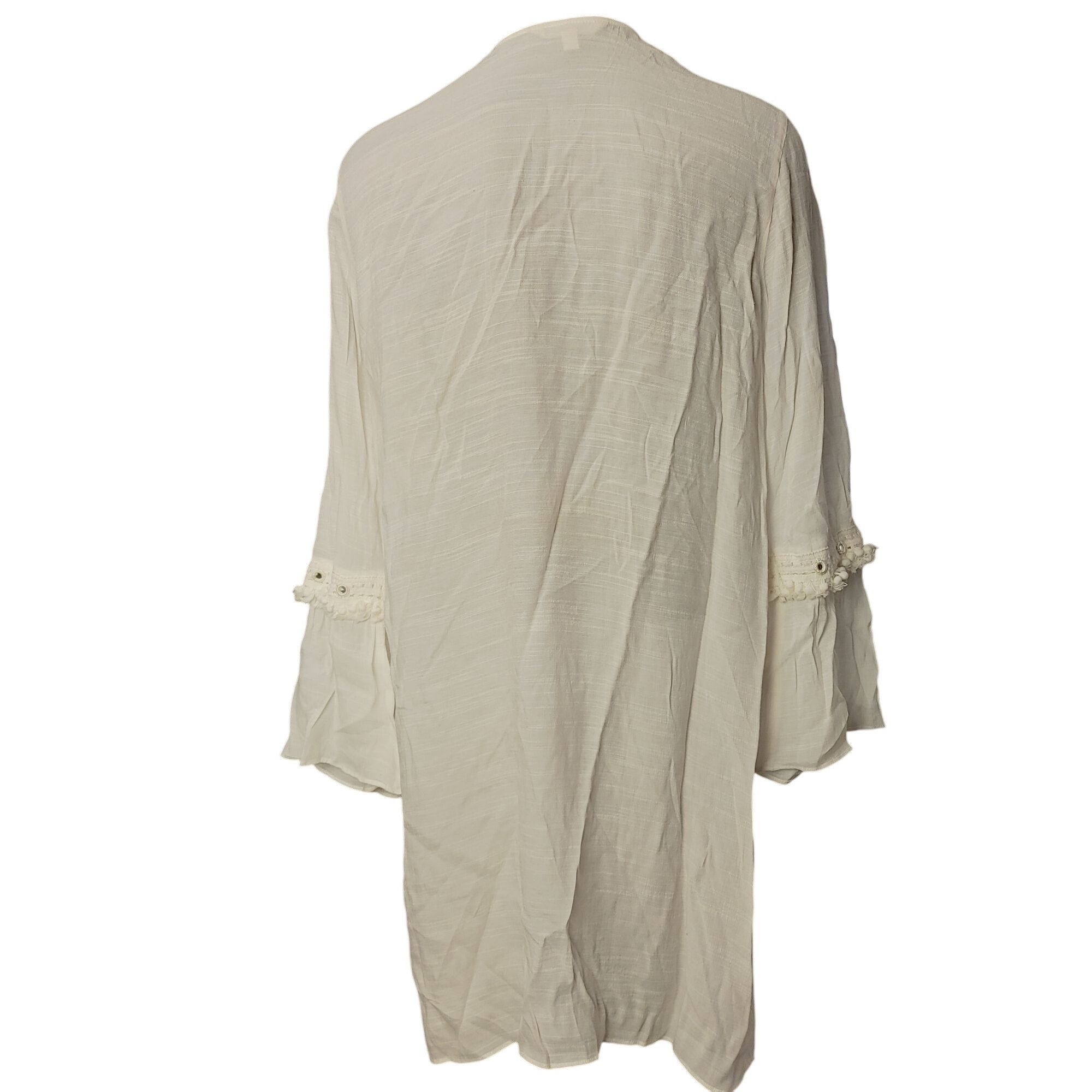 Other Krazy Kat Women's White Viscose Open Front Robe/Cover-up XL Size XL / US 12-14 / IT 48-50 - 2 Thumbnail
