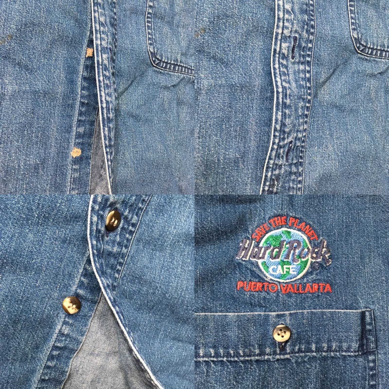 Hard Rock Cafe VINTAGE Hard Rock Cafe Shirt Denim Blue XL Mens Button-Up Size US XL / EU 56 / 4 - 8 Thumbnail