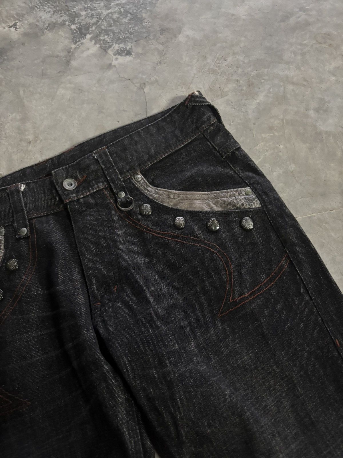 Tornado Mart FLARE NICOLE CLUB FOR MEN SNAKE SKIN POCKET TWIST BOOTCUT Size US 32 / EU 48 - 7 Thumbnail