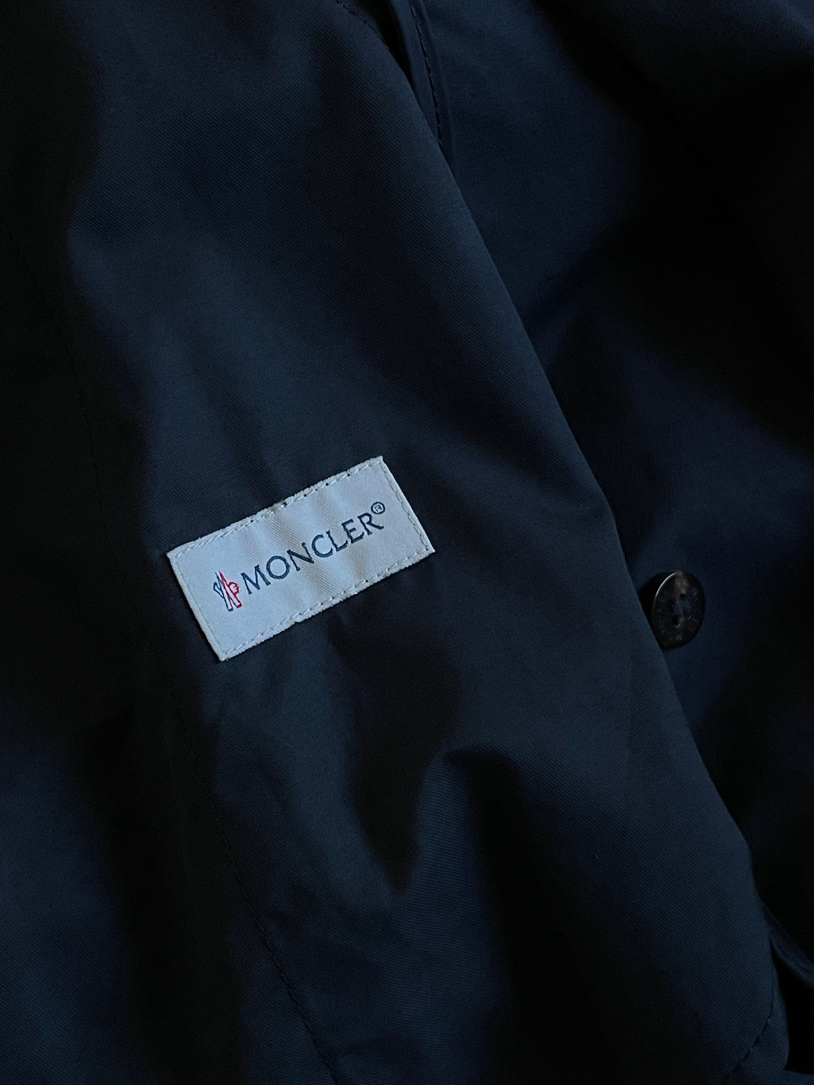 Moncler Moncler Womens Navy Blue Citron Cotton Trench Coat Jacket Size L / US 10 / IT 46 - 10 Thumbnail