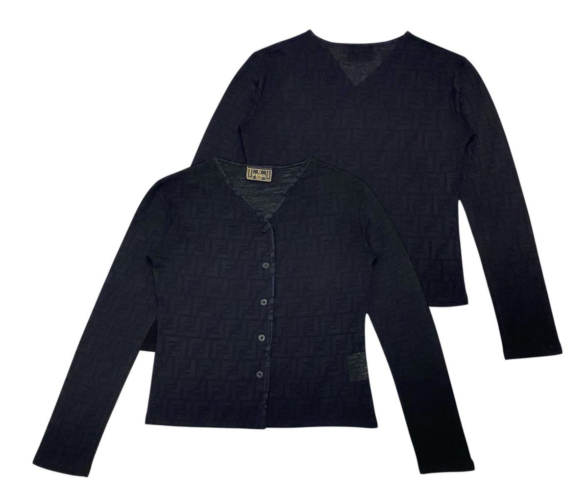 Vintage Fendi Monogram V-Neck Cardigan