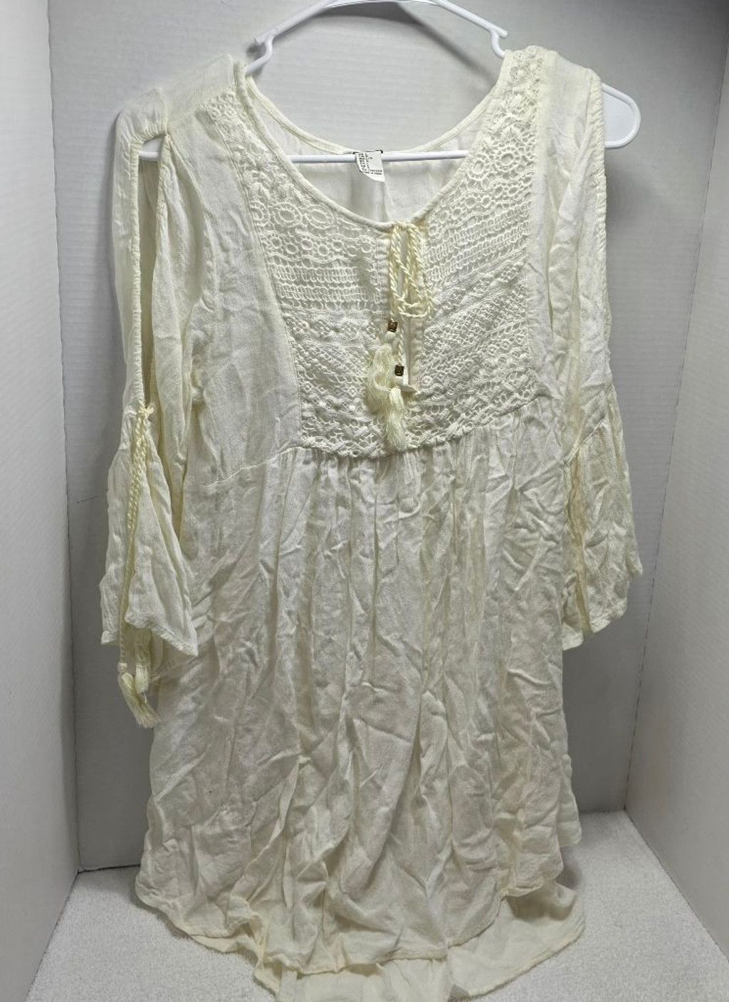 Forever 21 Women's Forever 21 White Crochet Tunic Top Size L Size L / US 10 / IT 46 - 1 Thumbnail