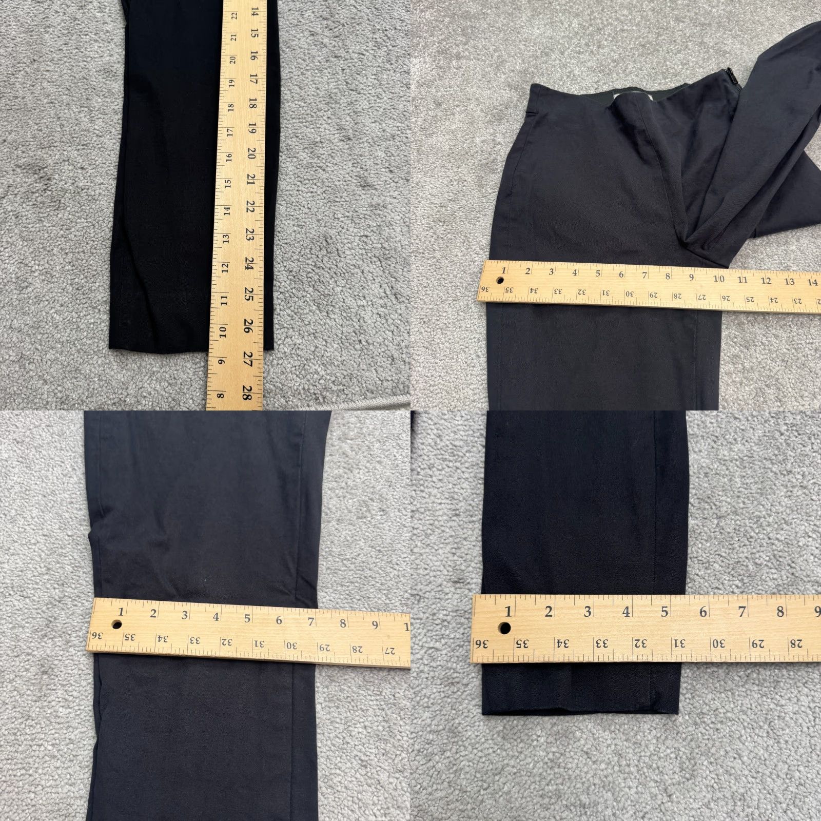 Everlane Everlane High Rise Straight Leg Pants Womens Black 0 Zip Stretch Comfort Pockets Tailored Size 25" / US 0 / IT 36 - 9 Thumbnail
