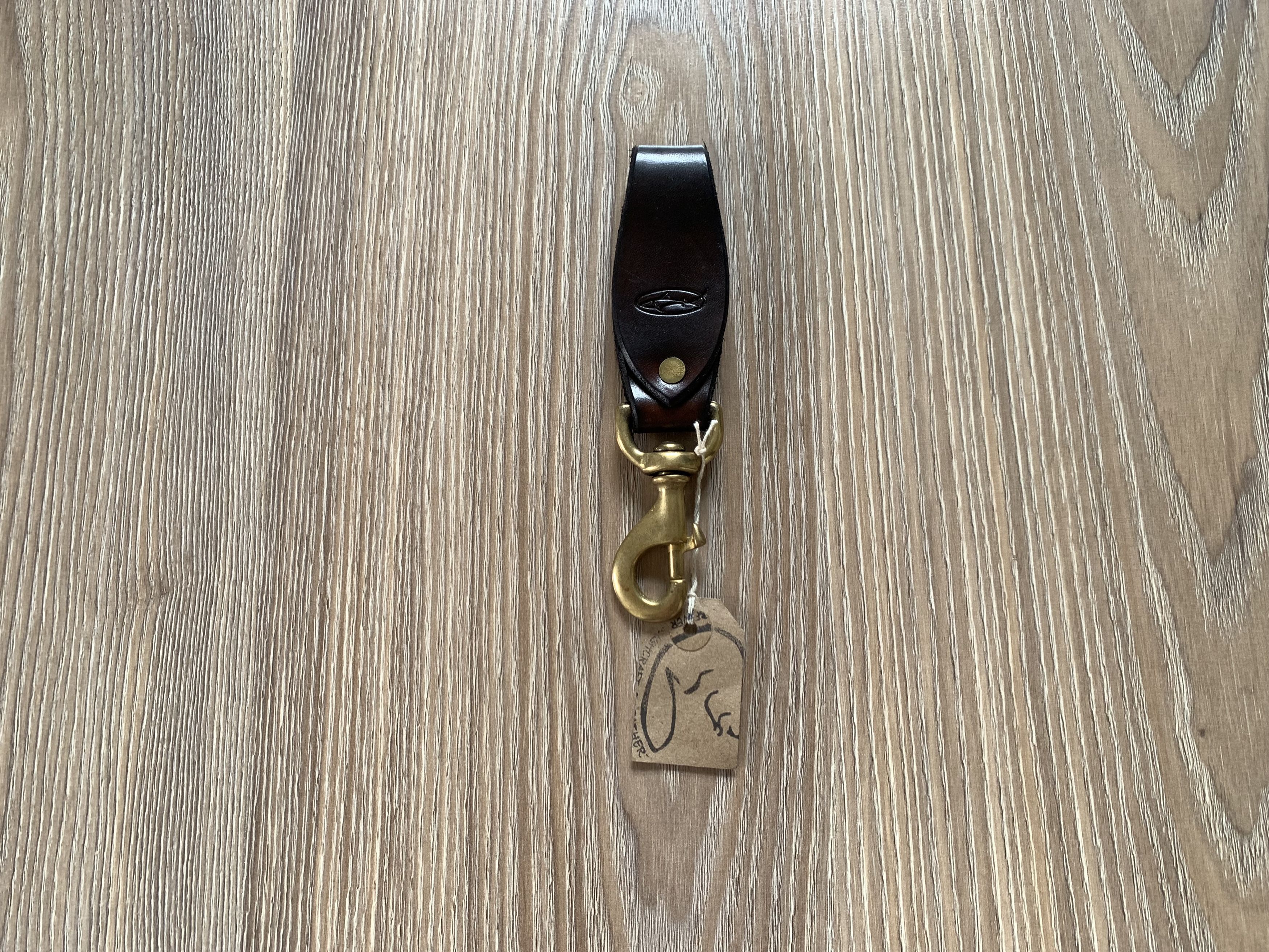 Handmade Black Heavy Leather Keychain With Carabiner Size ONE SIZE - 1 Thumbnail