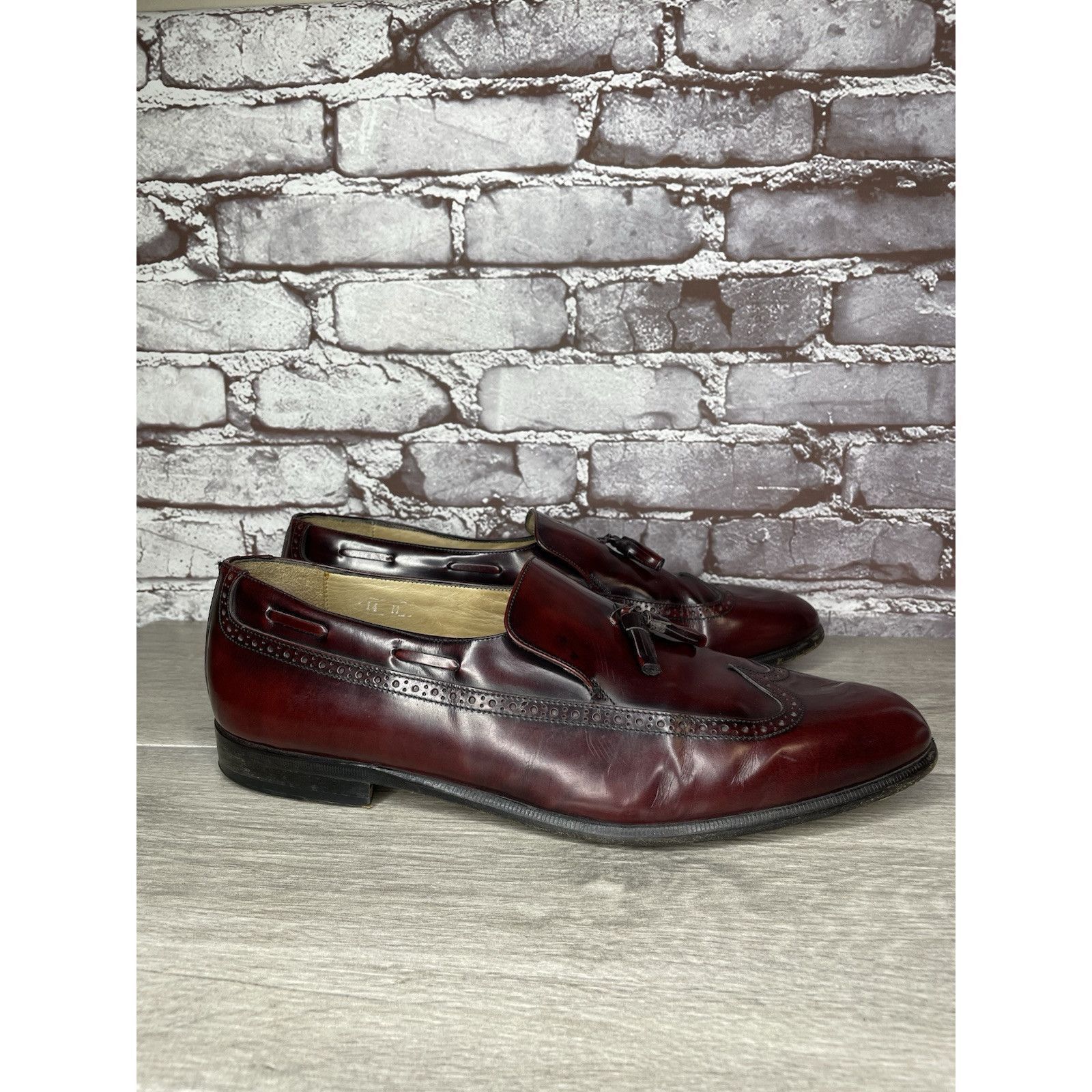Nordstrom Nordstrom Burgundy Leather Wingtip Tassel Loafers Dress Shoe Size US 14 / EU 47 - 21 Thumbnail