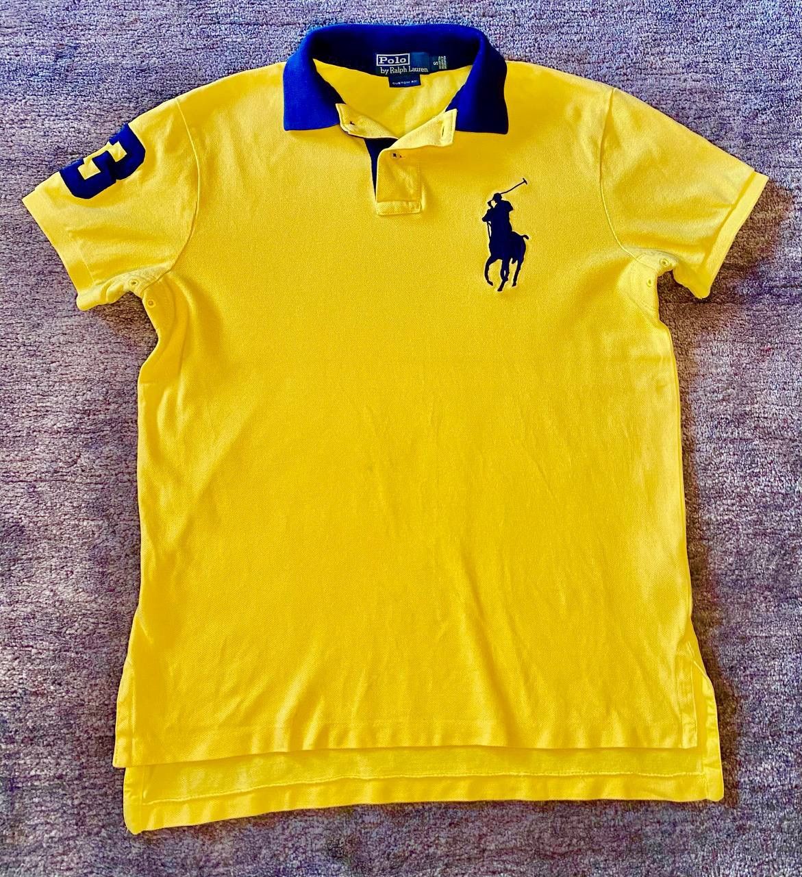 Pre-owned Polo Ralph Lauren X Vintage Polos T-shirt Ralph Laurent 3 Y2k In Yellow