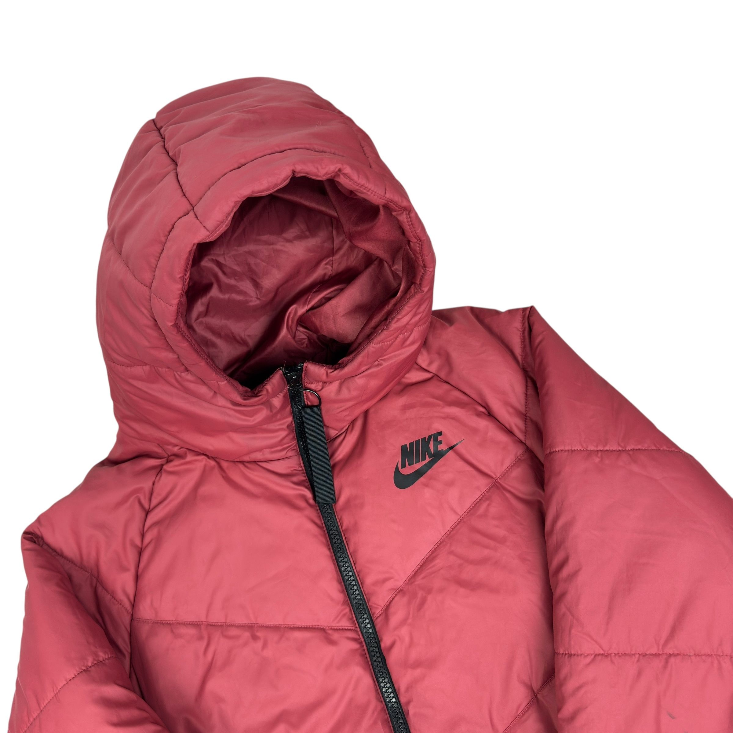 Nike Nike Sportswear Windrunner Womens Red Hooded Puffer Jacket L Size L / US 10 / IT 46 - 4 Thumbnail