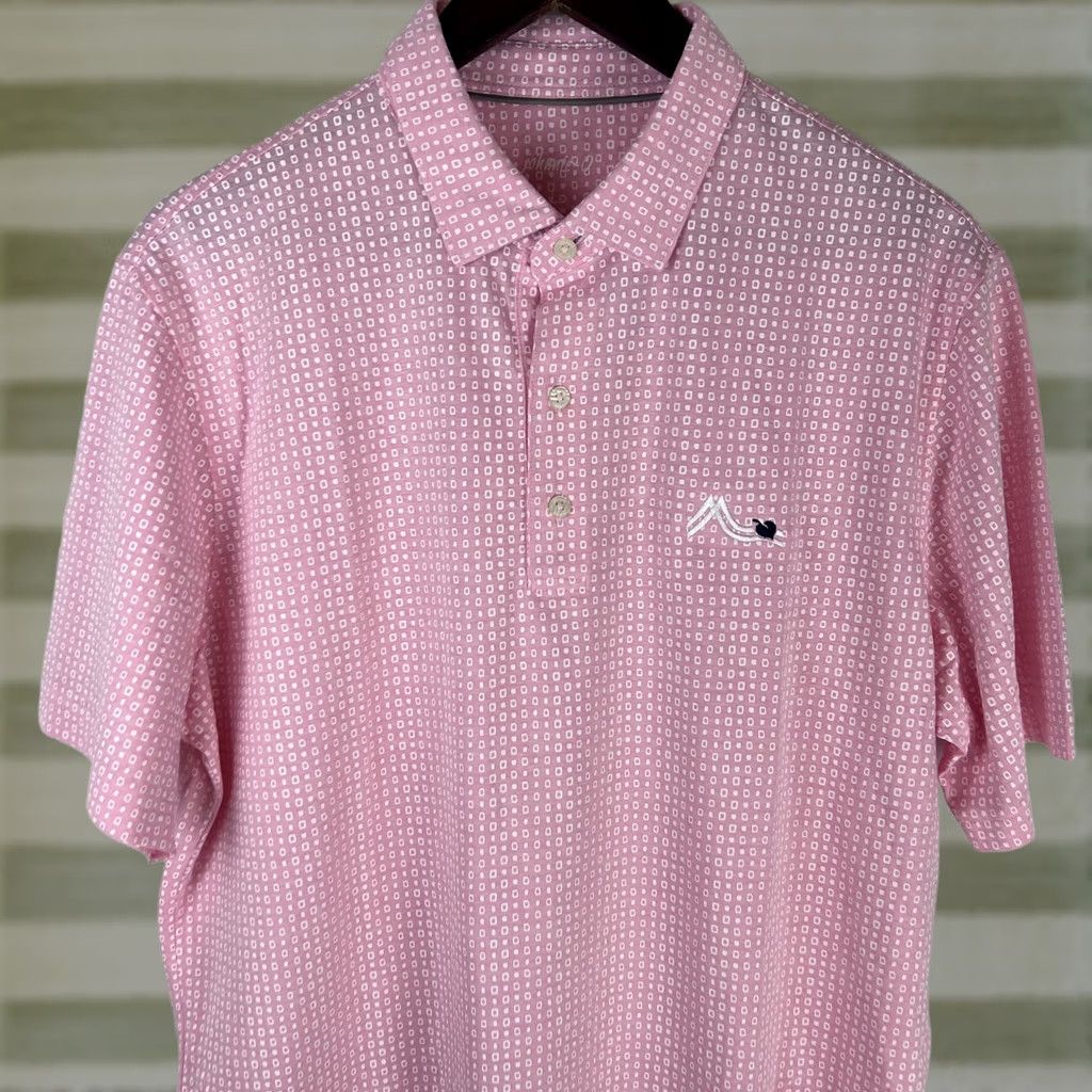 johnnie-O johnnie O Polo Shirt Mens Large Pink Sands Redding Performance Golf Lightweight Polo Shirt Size US L / EU 52-54 / 3 - 1 Thumbnail