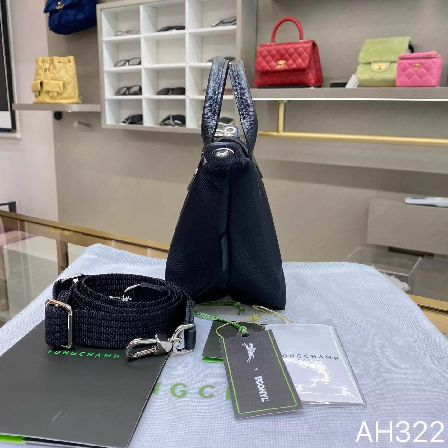 Louis Vuitton Longchamp Energy Black Mini Dumpling Bag 16x14x10 New AH322 Size ONE SIZE - 7 Thumbnail