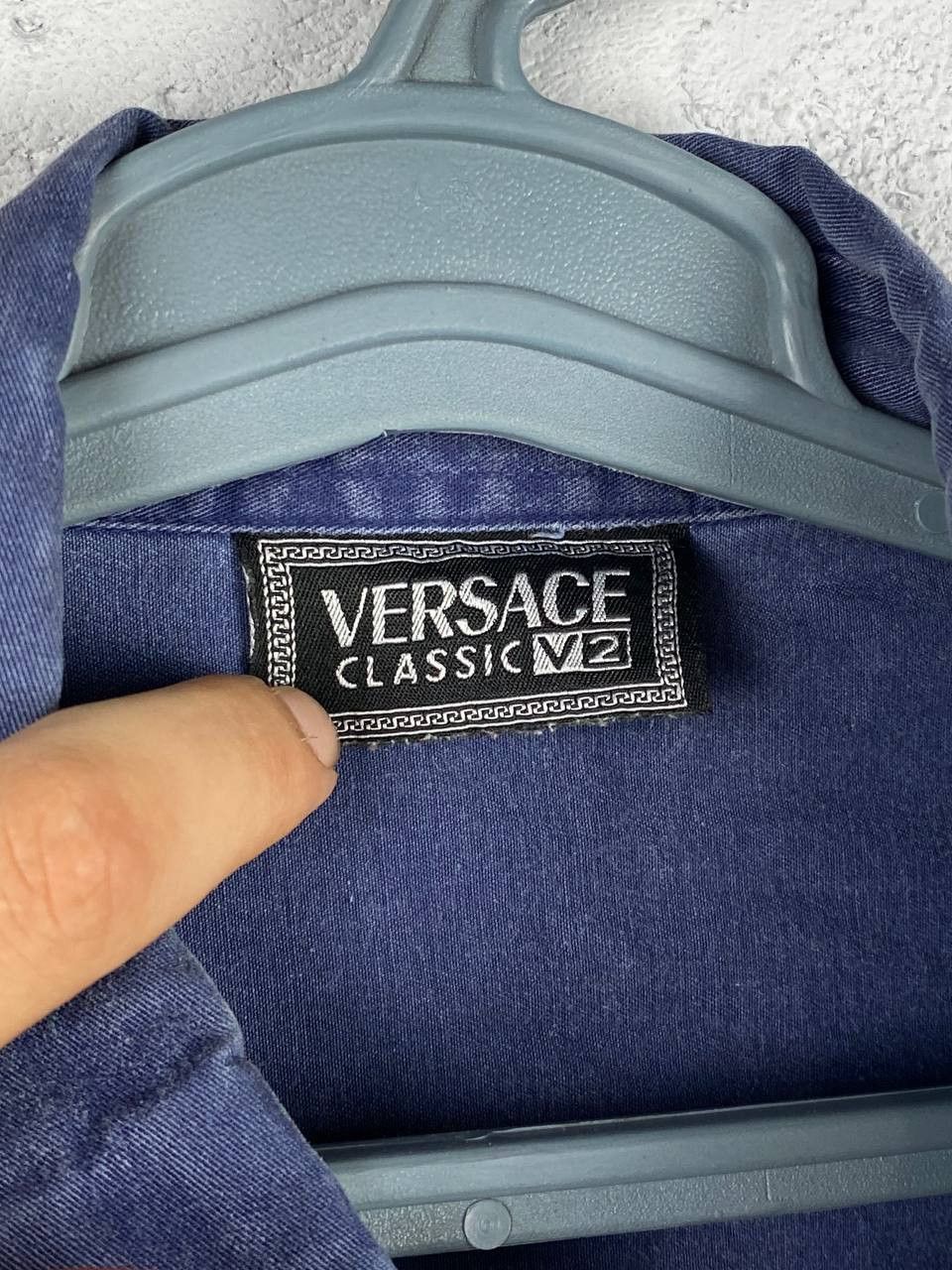 Versace × Vintage Vintage Versace Boxy fit denim pocket shirt Logo Jeans Size US L / EU 52-54 / 3 - 4 Thumbnail