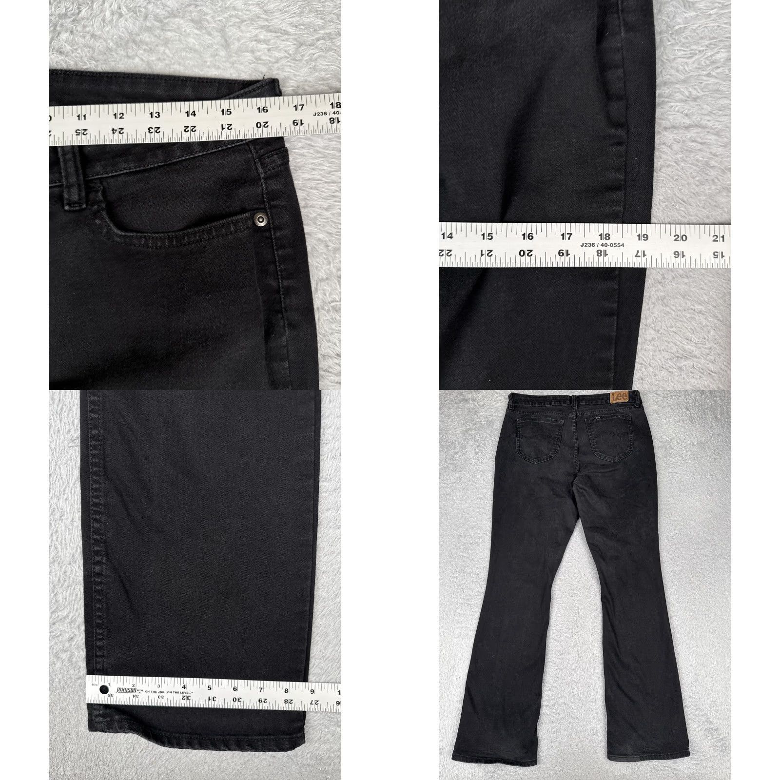 Lee LEE Jeans Womens 12 Bootcut Denim High Rise Black Dark Wash Stretch Casual 32x32 Size 34" / US 12 / IT 48 - 9 Thumbnail