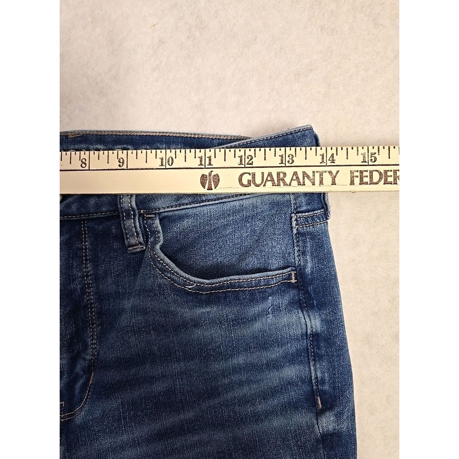 American Eagle Outfitters American Eagle Outfitters Womens Blue The Dream Jean Super Hi Rise Jegging Distressed Sz 4 Jeans Womens Regular Blue 4 Size 27" / US 4 / IT 40 - 6 Thumbnail