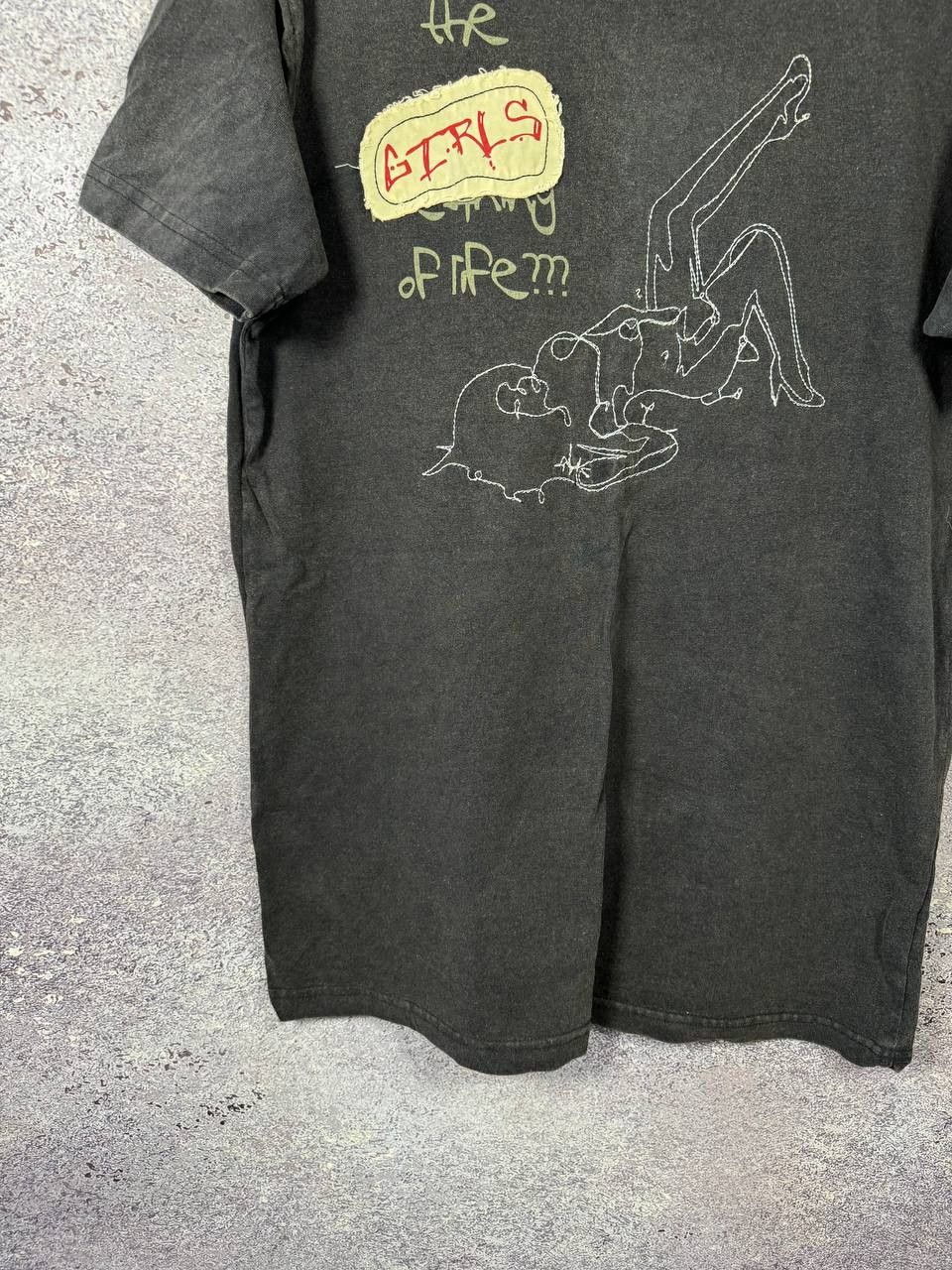 Vintage Vintage Washed Punk Tee - Girls Patch Graphic Size US XL / EU 56 / 4 - 4 Thumbnail