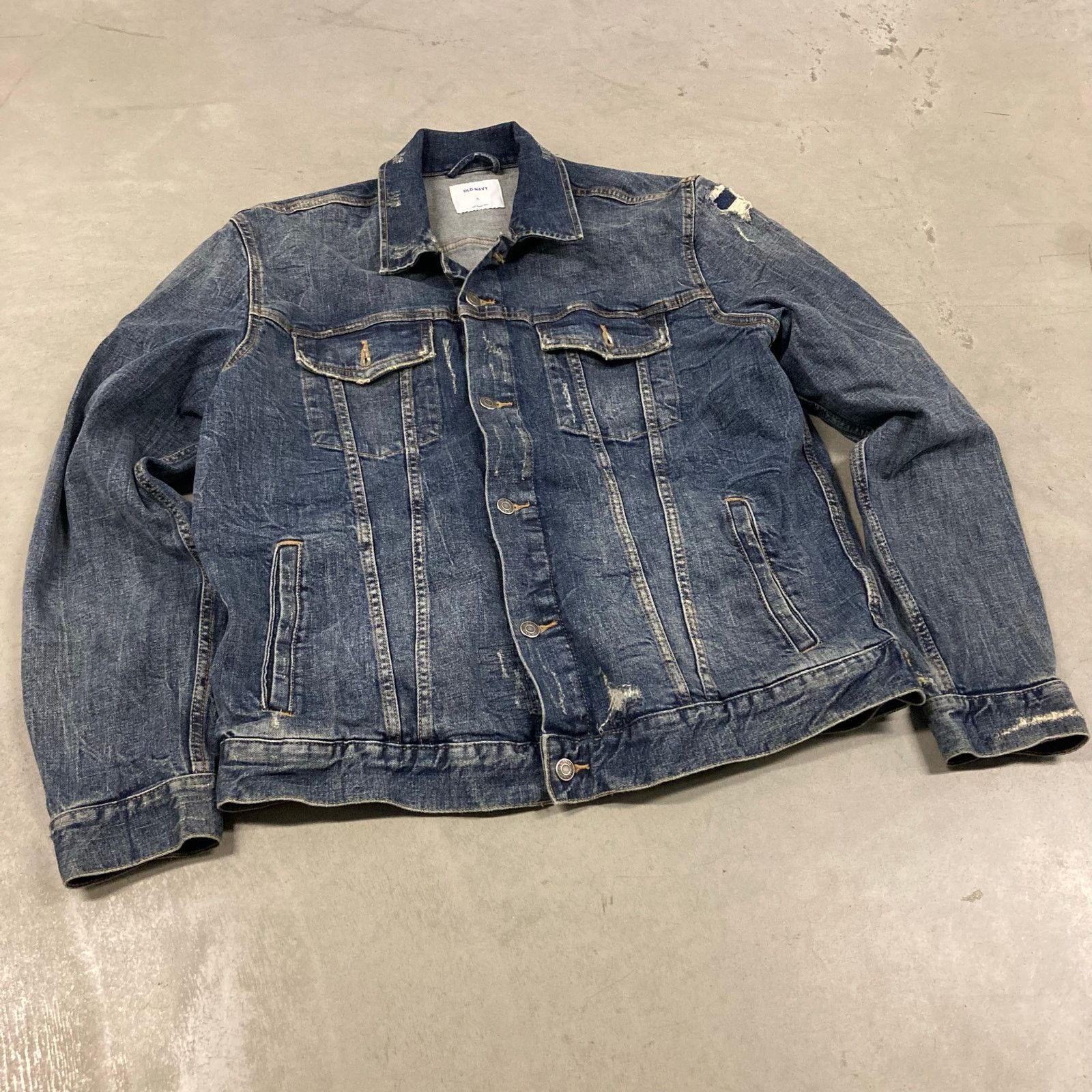Old Navy × Vintage vintage y2k distressed old navy trucker jacket Size US XL / EU 56 / 4 - 1 Thumbnail