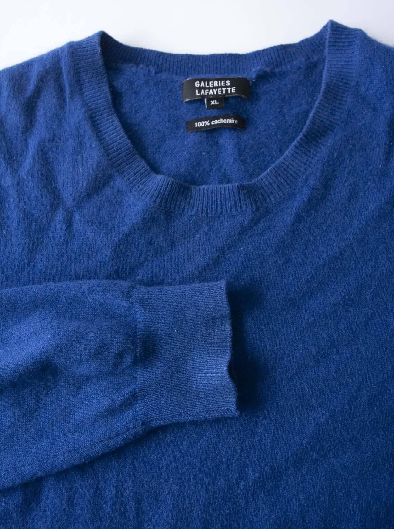 Galeries Lafayette Galeries Lafayette Sweater 100% Cashmere Size XL Blue Size US XL / EU 56 / 4 - 2 Thumbnail