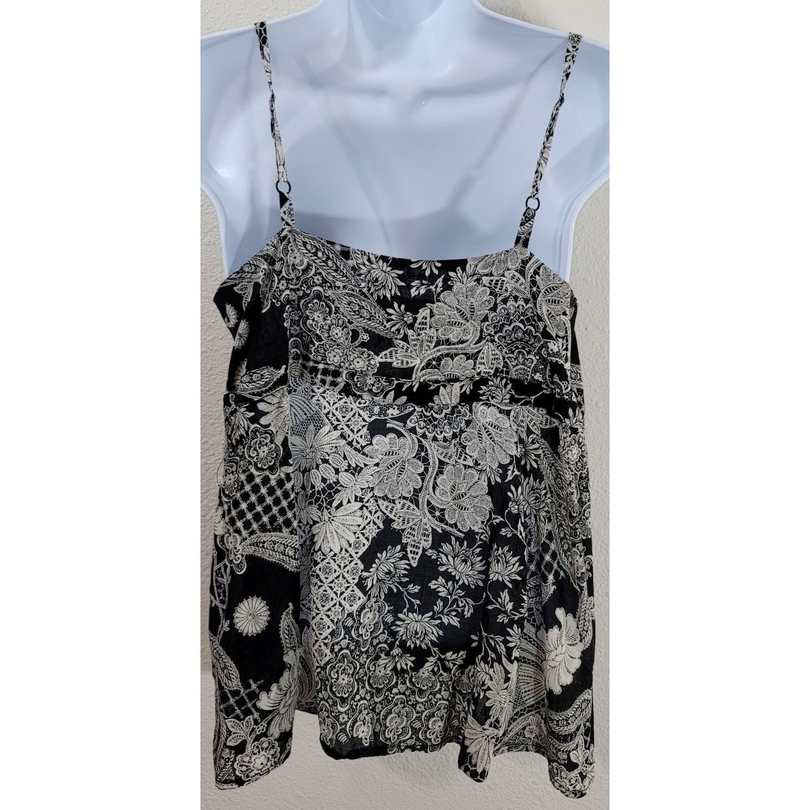 Other Cinnamon Girl Black Floral Spaghetti Strap Tank Top Small Size S / US 4 / IT 40 - 2 Thumbnail