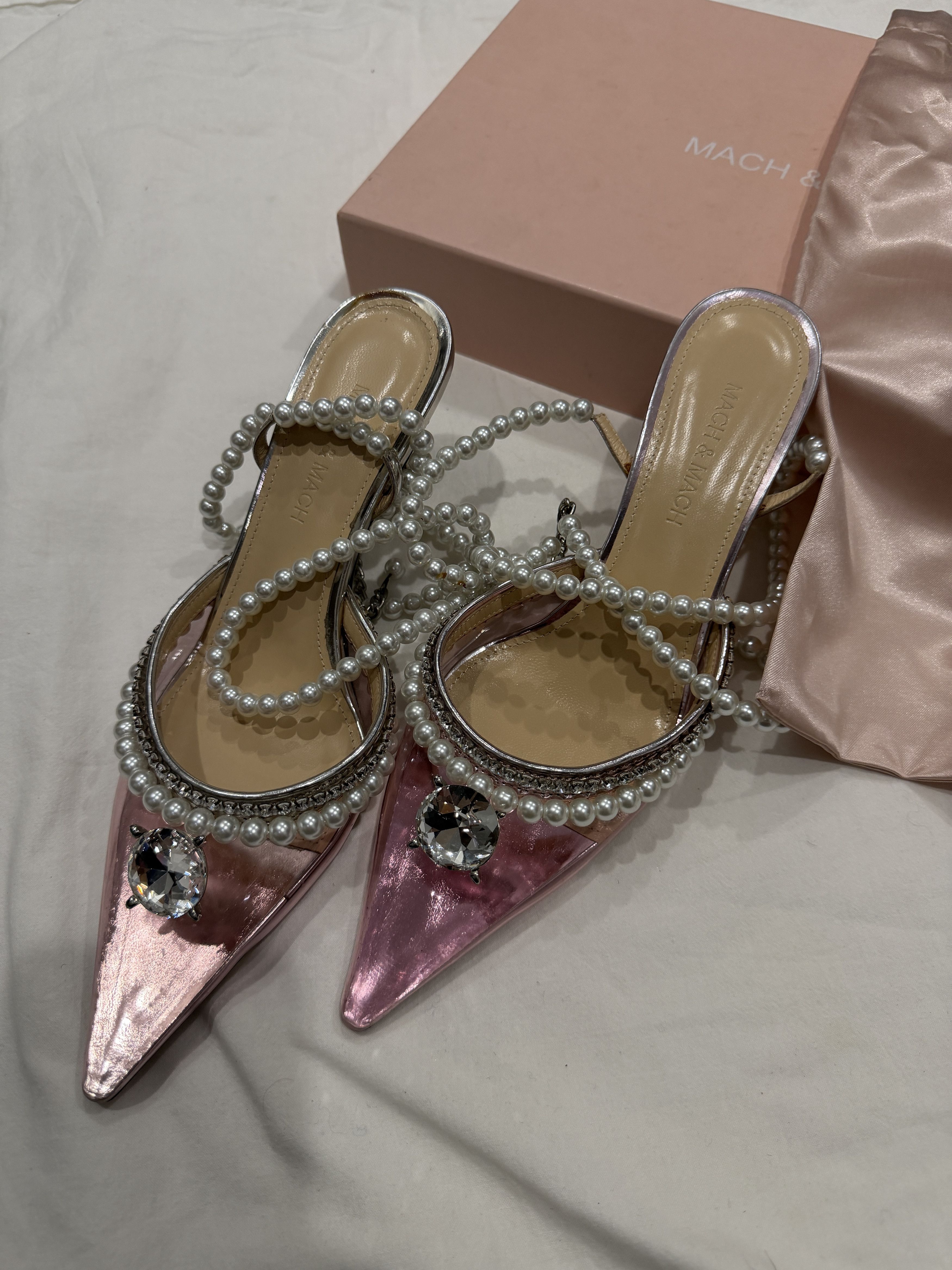 MACH & MACH Pearl mules pvc pink Size US 7.5 / IT 37.5 - 2 Thumbnail