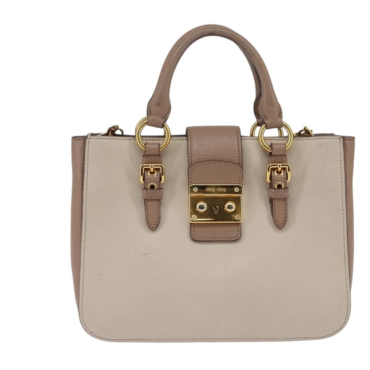 Miu Miu Miu Miu Madras Convertible Lock Tote Leather Size ONE SIZE - 1 Thumbnail