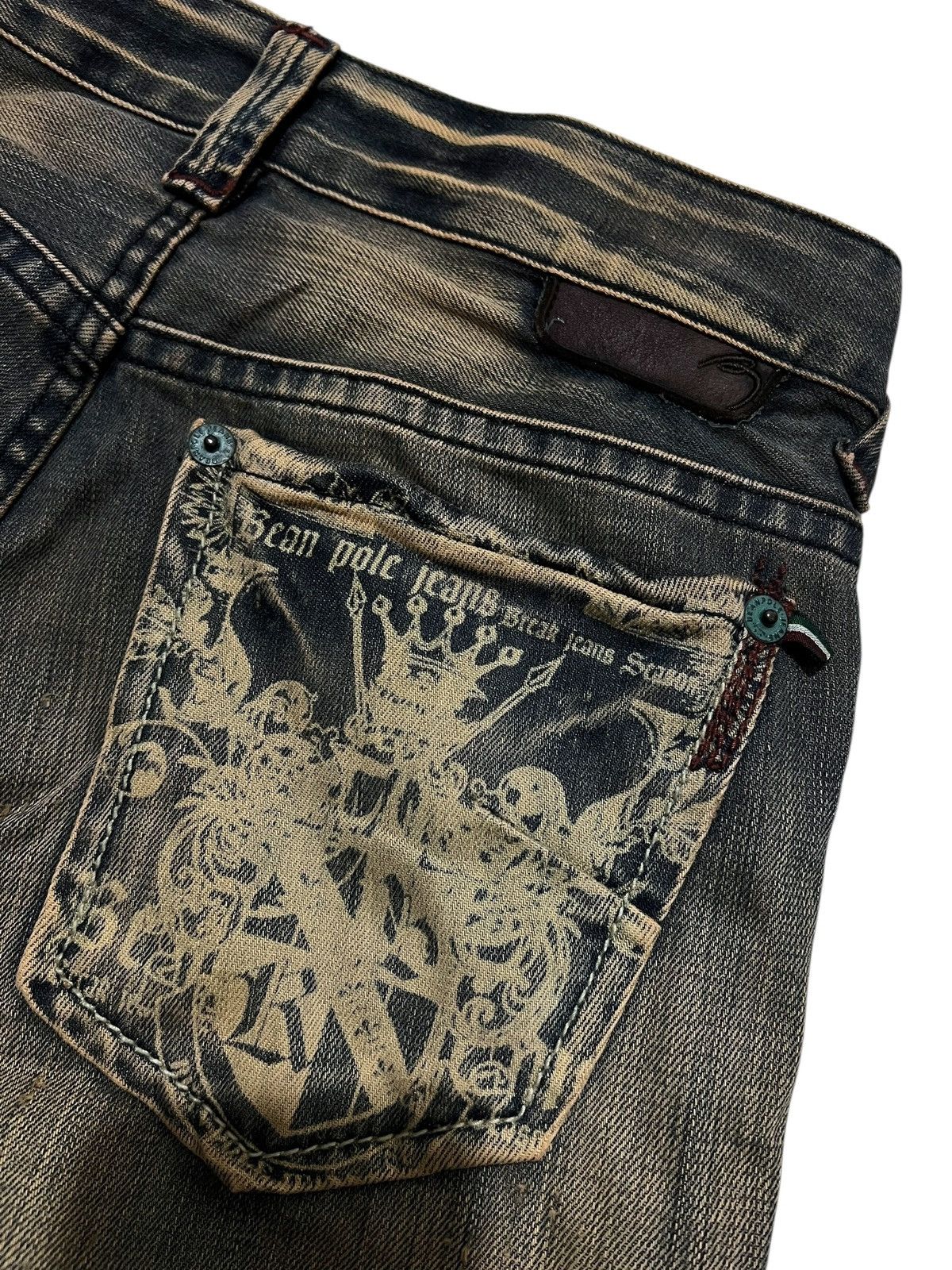 If Six Was Nine Bean pole mudwash distressed flared jeans Size US 30 / EU 46 - 8 Thumbnail