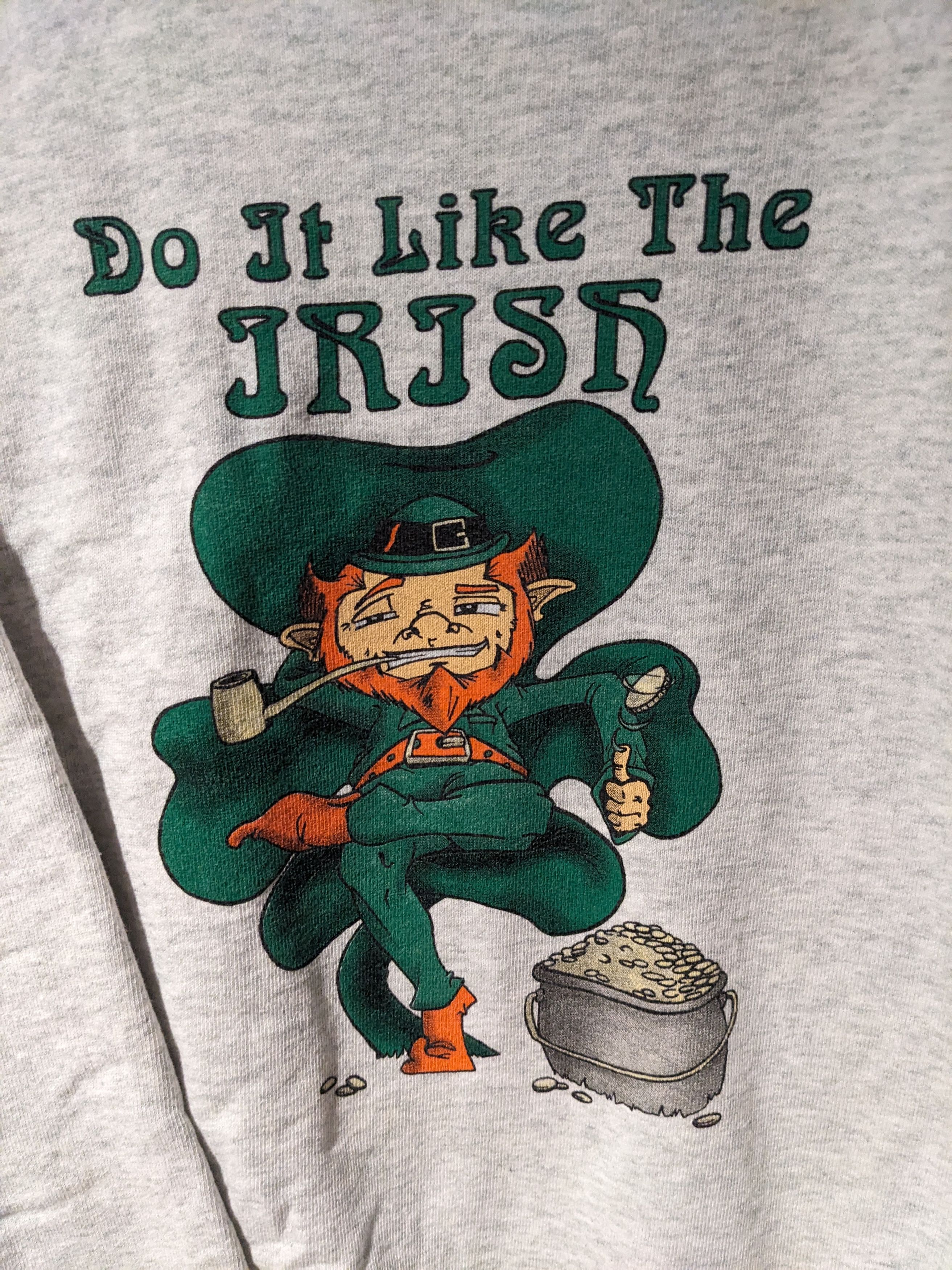 Fruit Of The Loom × Vintage Vintage 90s Do it Like the Irish Clover Large Sweatshirt Size US L / EU 52-54 / 3 - 2 Thumbnail