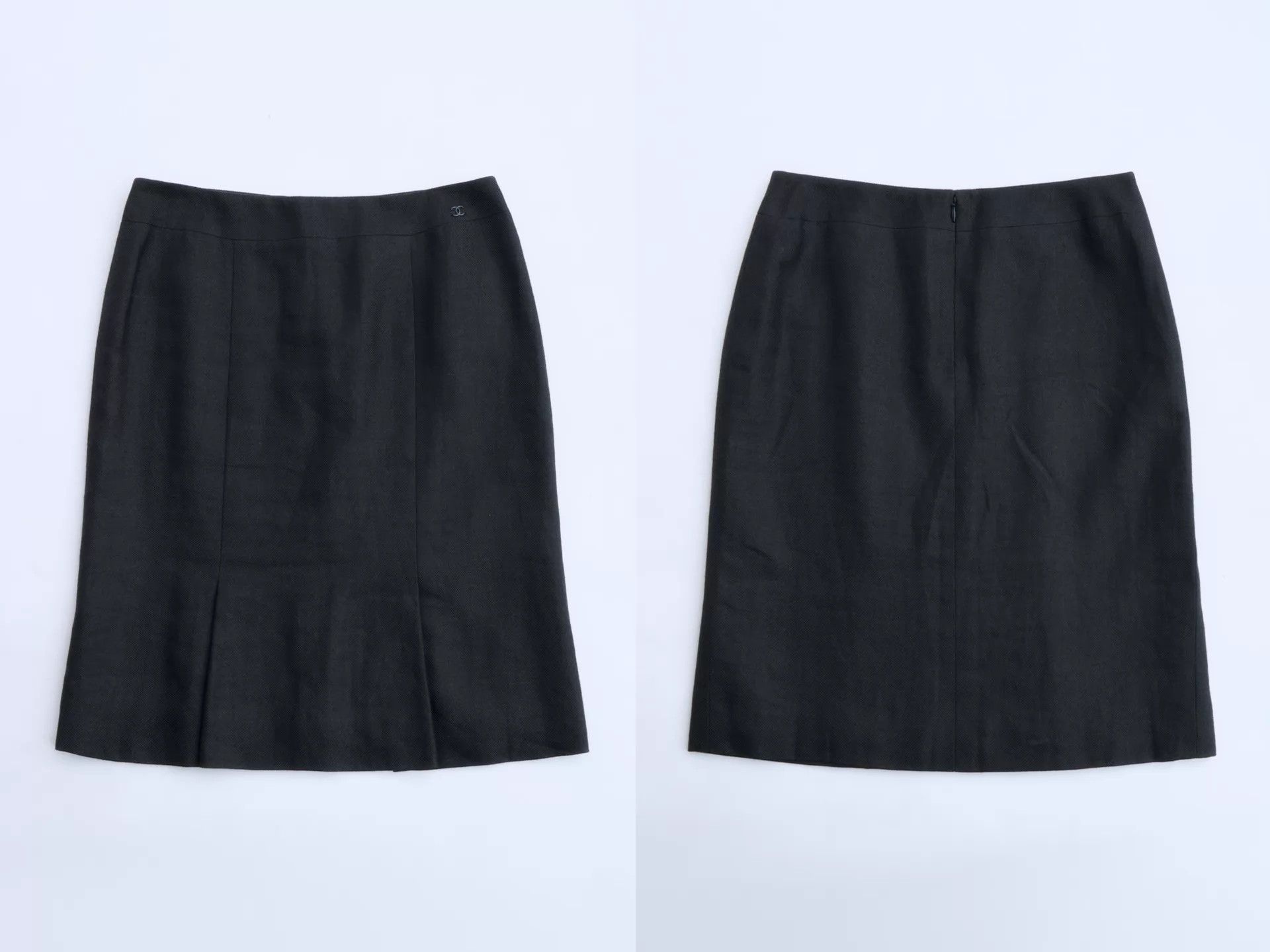 Chanel CHANEL 2004 Linen-Cashmere PencilSkirt Women's Black Size 27" / US 4 / IT 40 - 8 Thumbnail