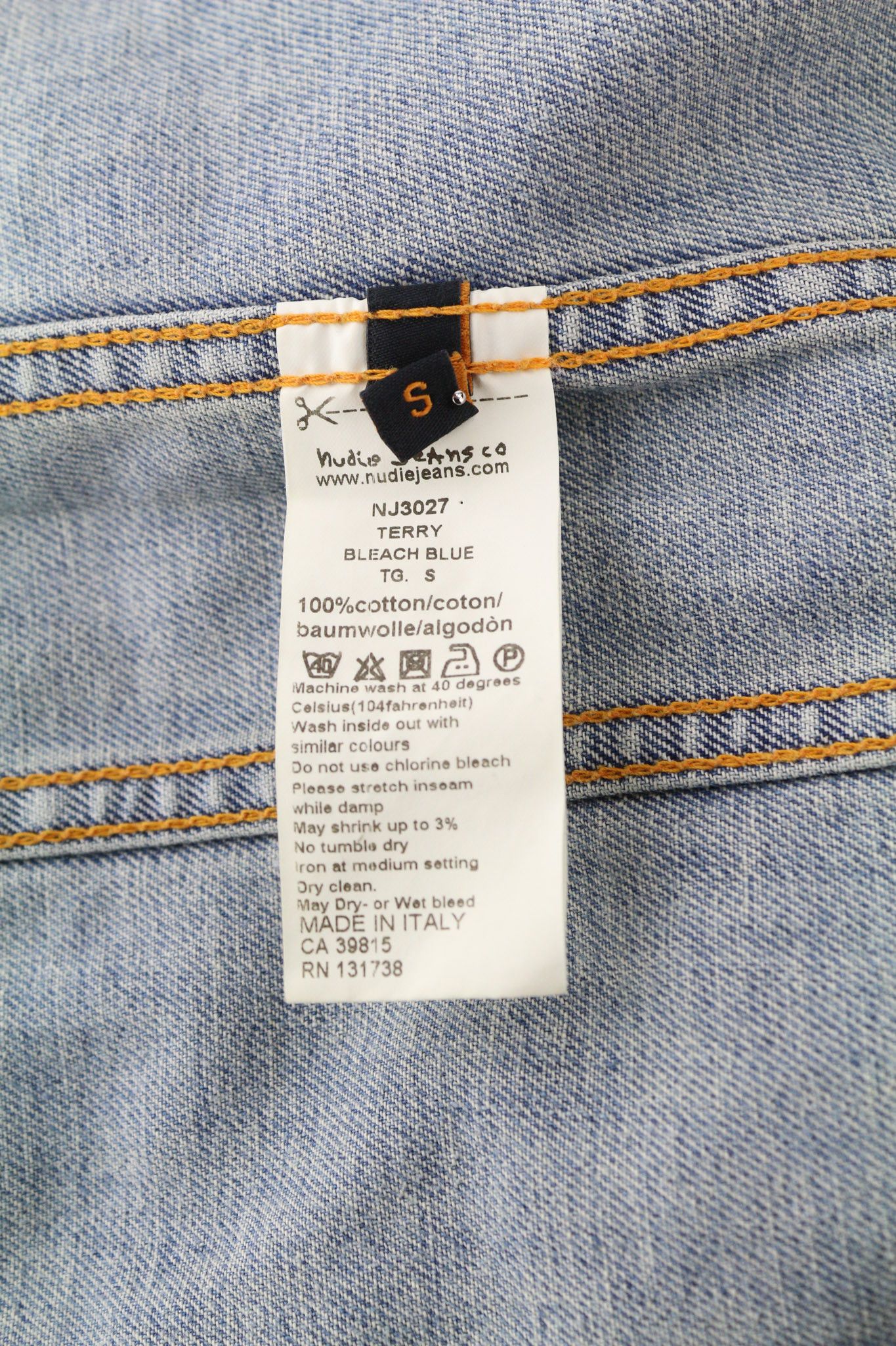 Nudie Jeans TERRY S Denim Bleach Blue Washed Buttoned Jacket 80758 Size US S / EU 44-46 / 1 - 6 Thumbnail