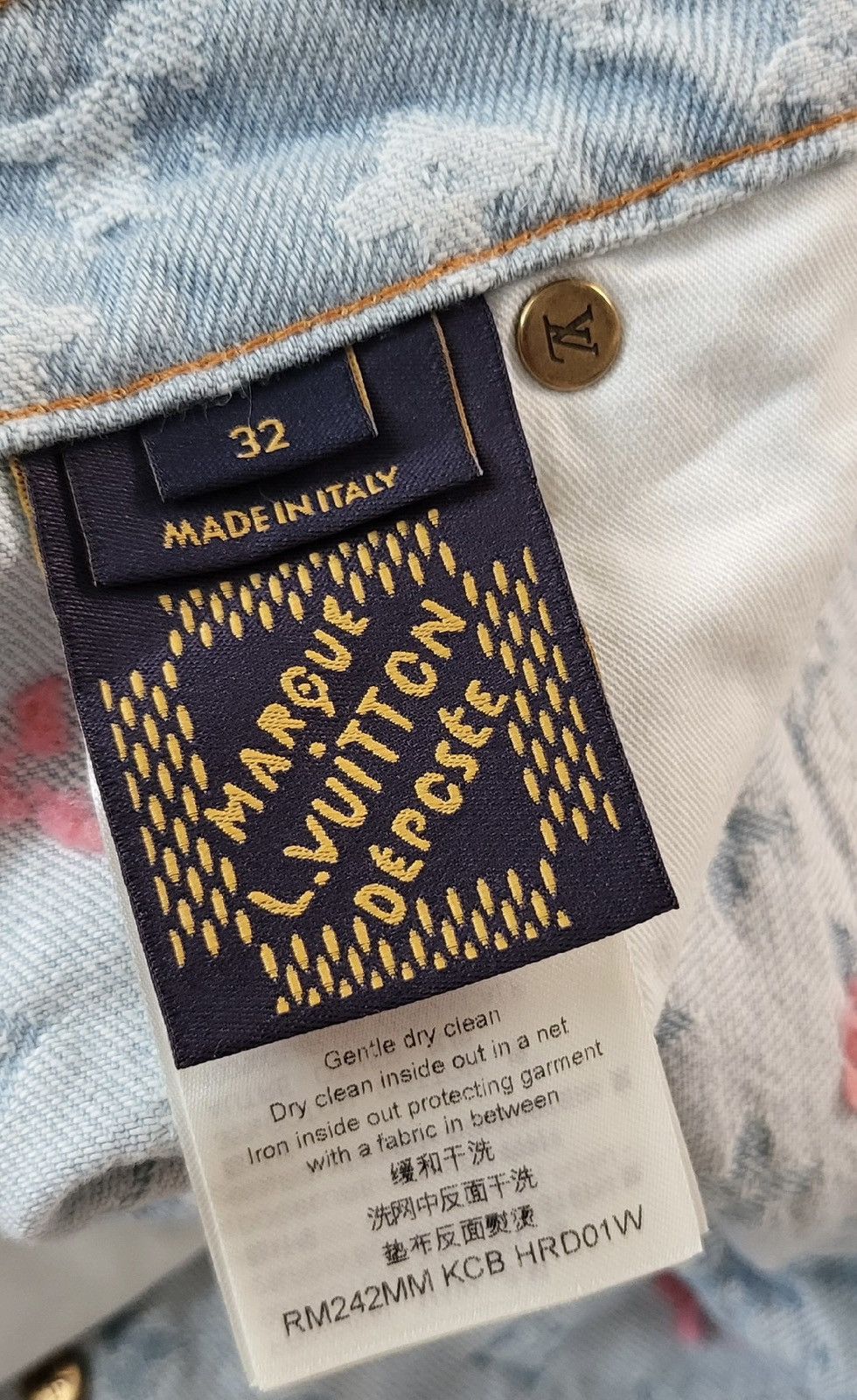 Louis Vuitton × Tyler The Creator Louis Vuitton X Tyler 32 Craggy Blue Monogram Denim Jeans Size US 32 / EU 48 - 10 Thumbnail