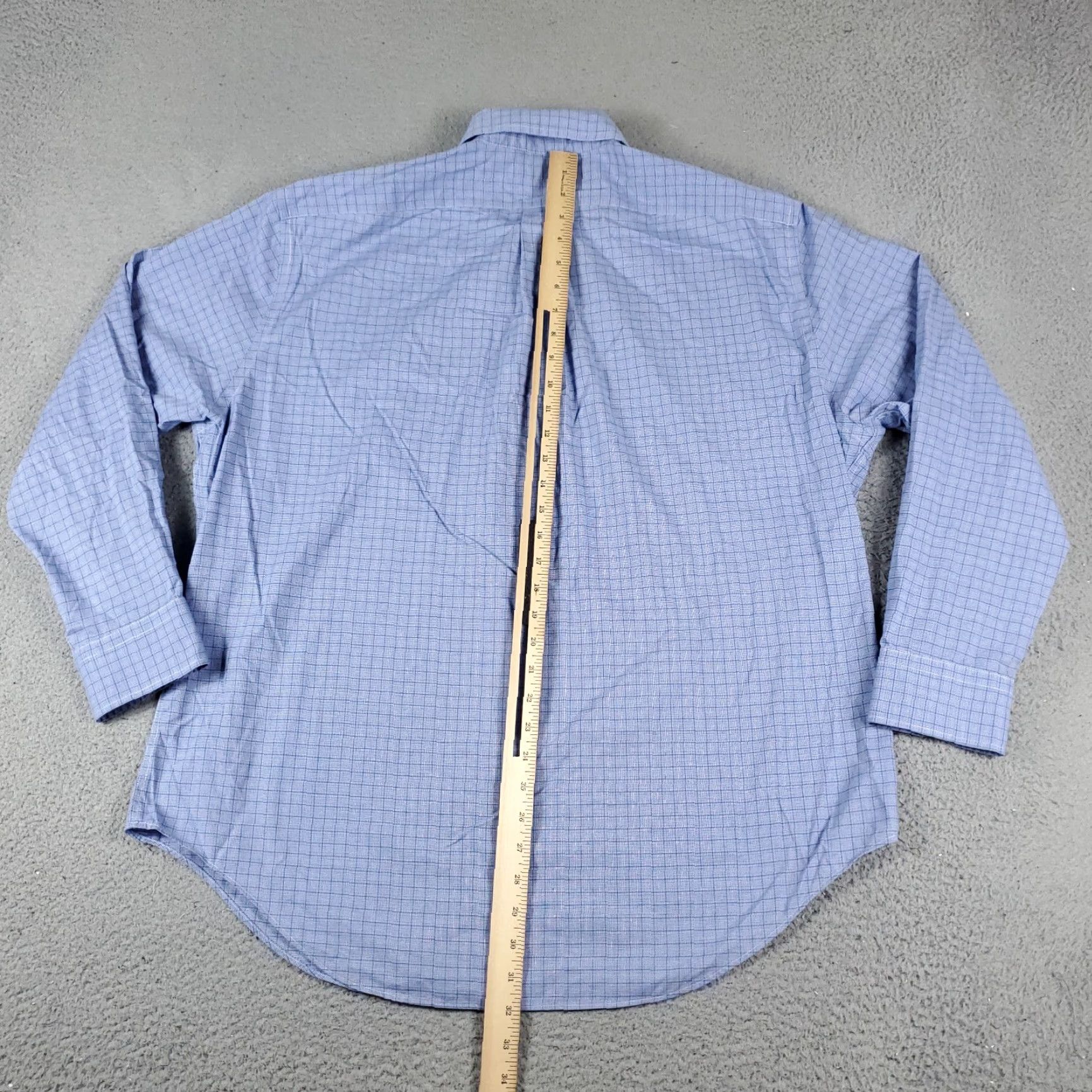 Ralph Lauren Ralph Lauren Dress Shirt Mens 17.5 Blue Plaid Button-Down Long Sleeve Cotton Mens Size 46R - 5 Thumbnail