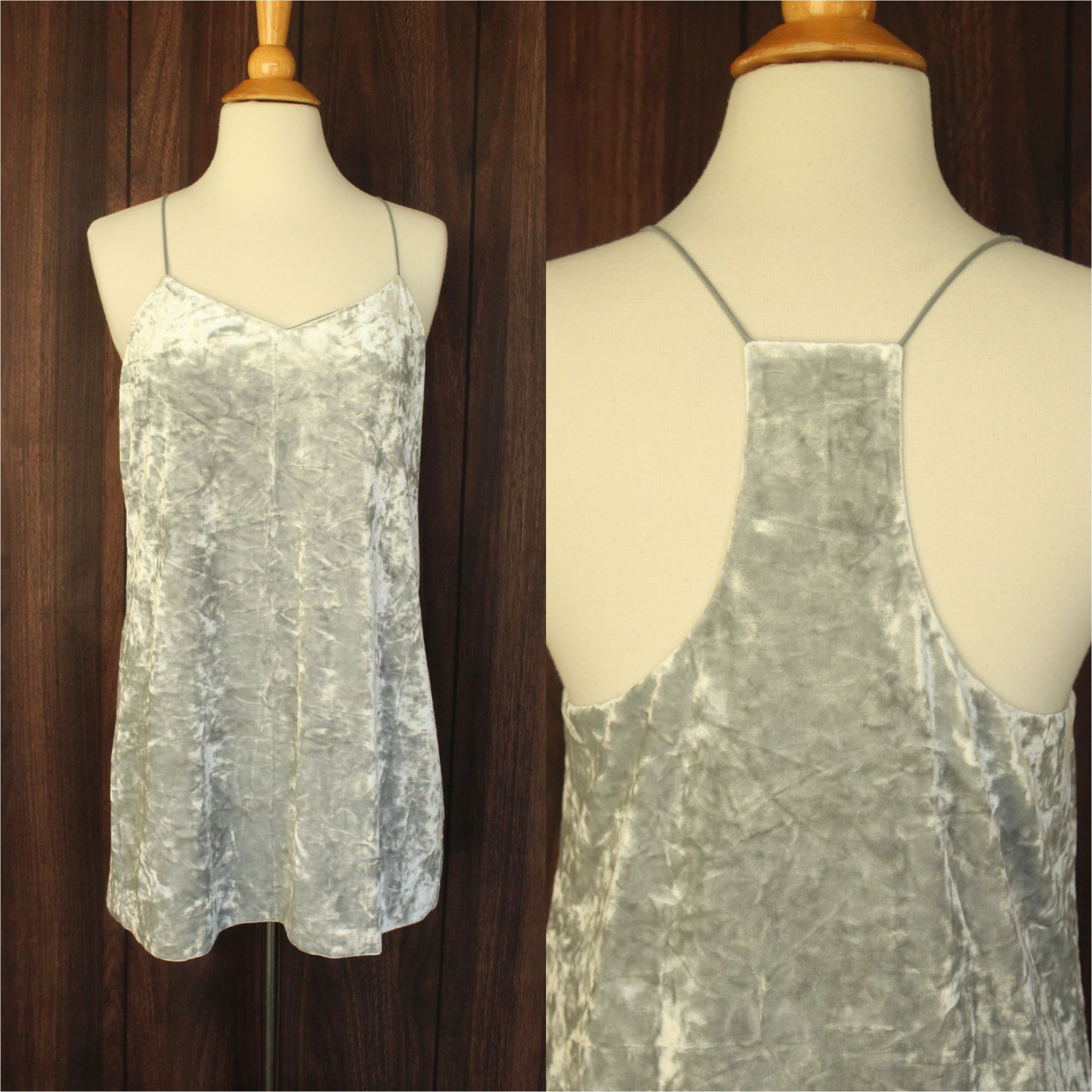 Other CeCe Dress, Silver Velvet Mini, Size 4, Racerback Size S / US 4 / IT 40 - 1 Thumbnail