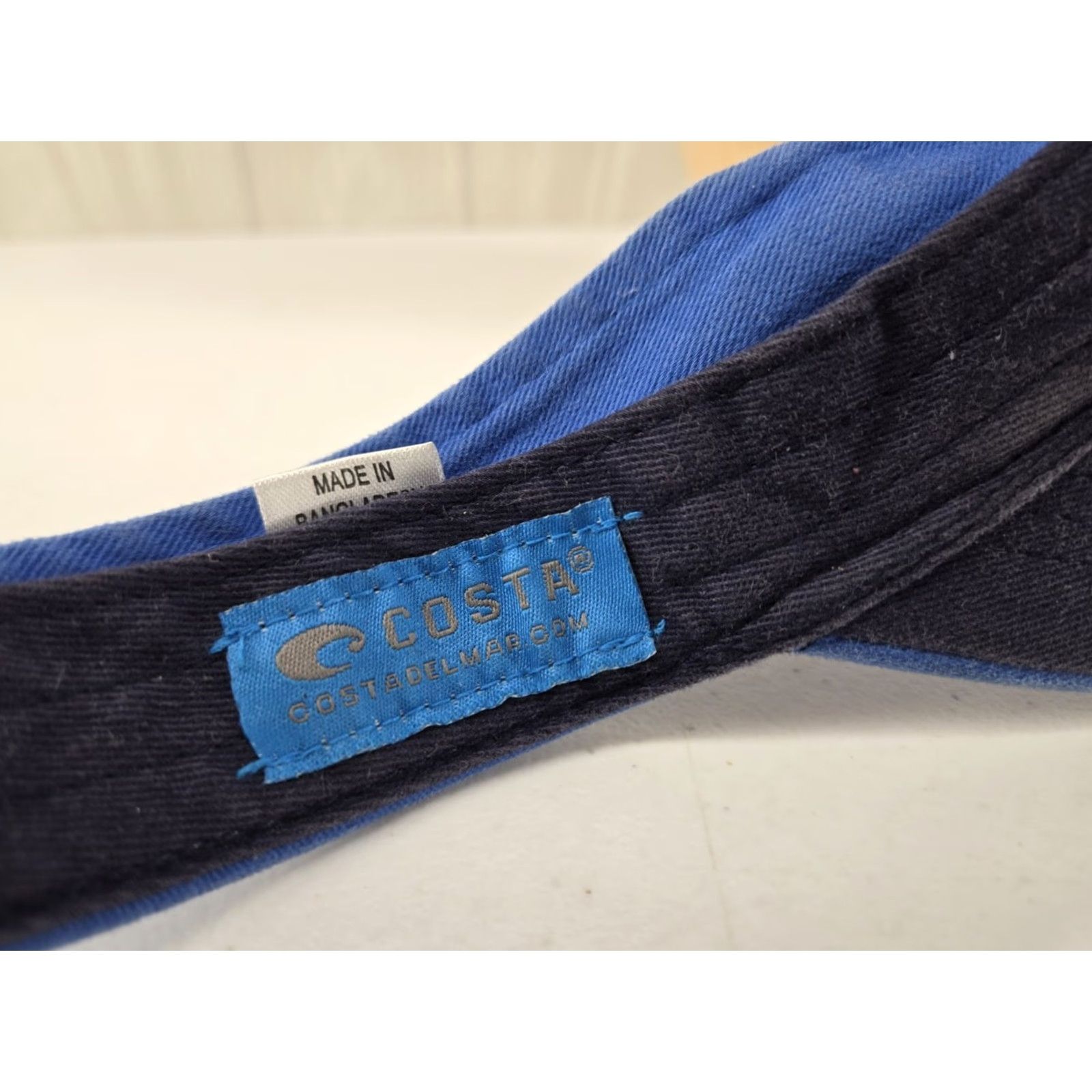 Costa Del Mar Costa Del Mar Distressed Blue Embroidered Logo Strapback Visor Unisex Adults One Size Cotton Adjustable Hat/Visor Spring Summer Carded Vintage: No Size ONE SIZE - 7 Thumbnail