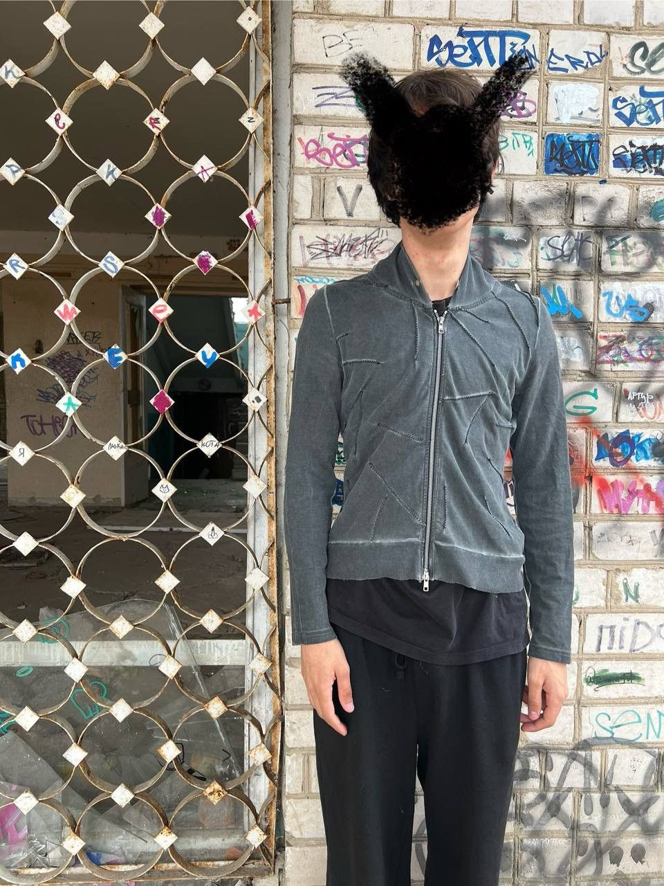 If Six Was Nine × Vintage Vintage Y2K Scar Owens Style Patchwork Zip Up Hoodie Size US S / EU 44-46 / 1 - 2 Thumbnail