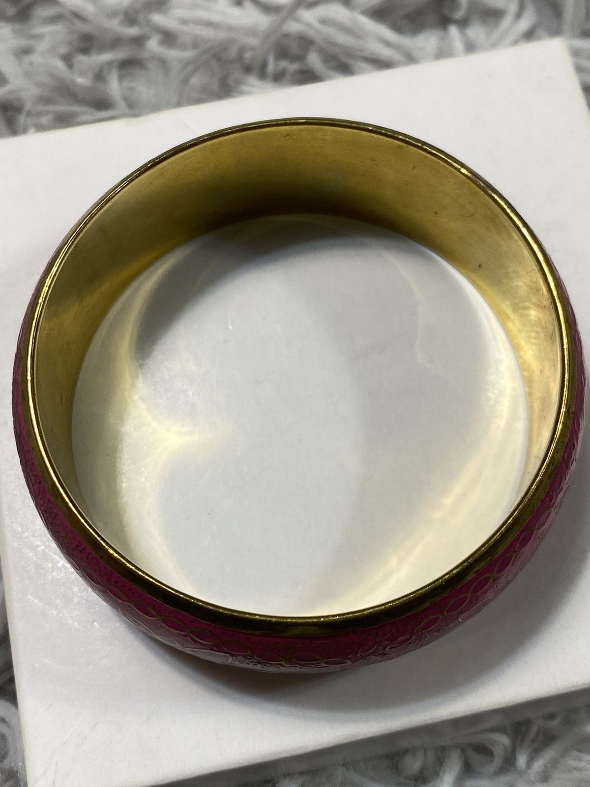 Japanese Brand × Jewelry × Vintage Pink & Gold Floral Brass Bangle - Japanese Brand Size ONE SIZE - 7 Thumbnail