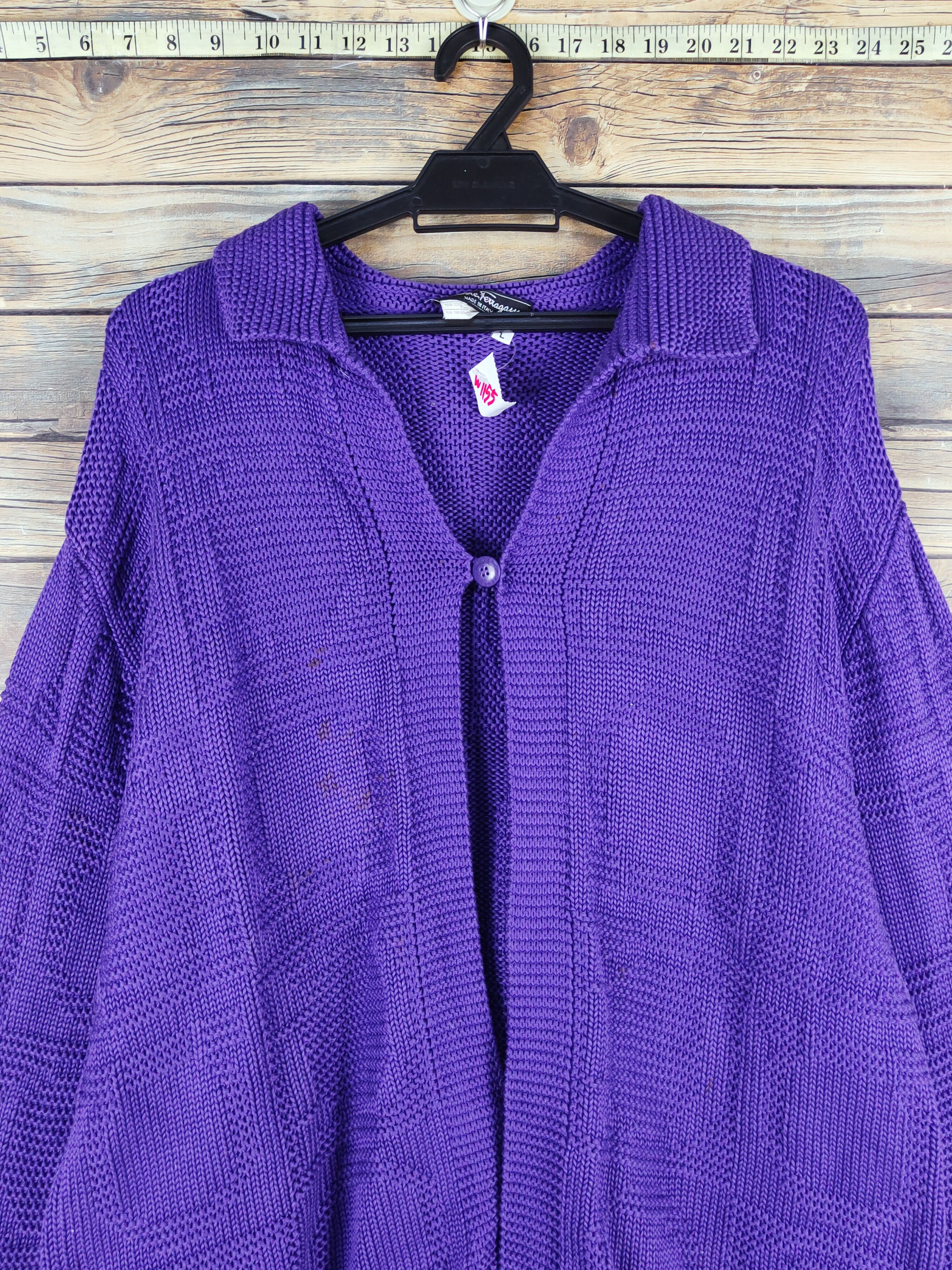 Salvatore Ferragamo Salvatore Ferragamo Purple Knitwear Cardigan #W1155 Size US L / EU 52-54 / 3 - 2 Thumbnail