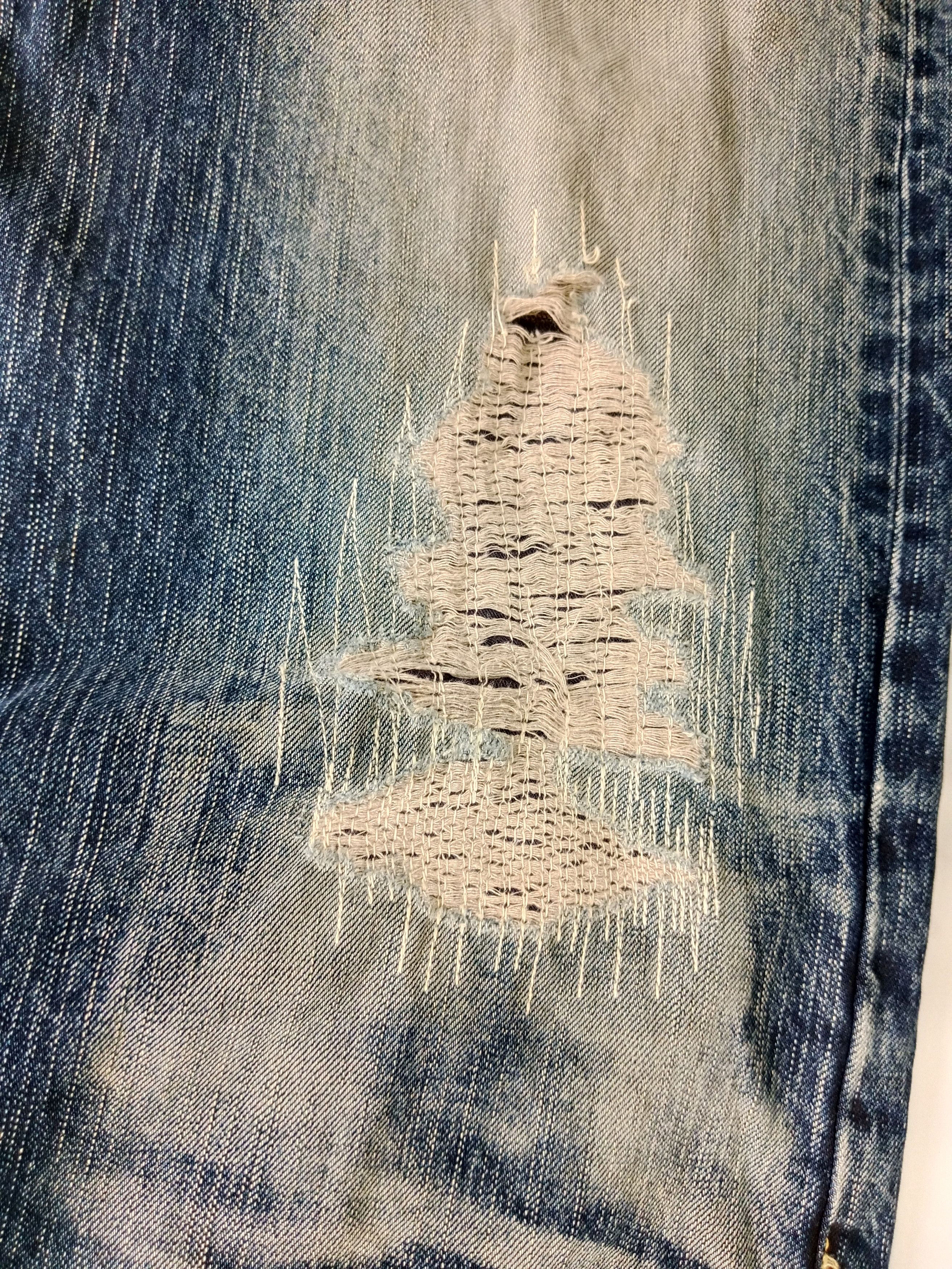Edwin EDWIN Distressed Jeans Japanese Brand Blue Denim Size US 37 - 9 Thumbnail