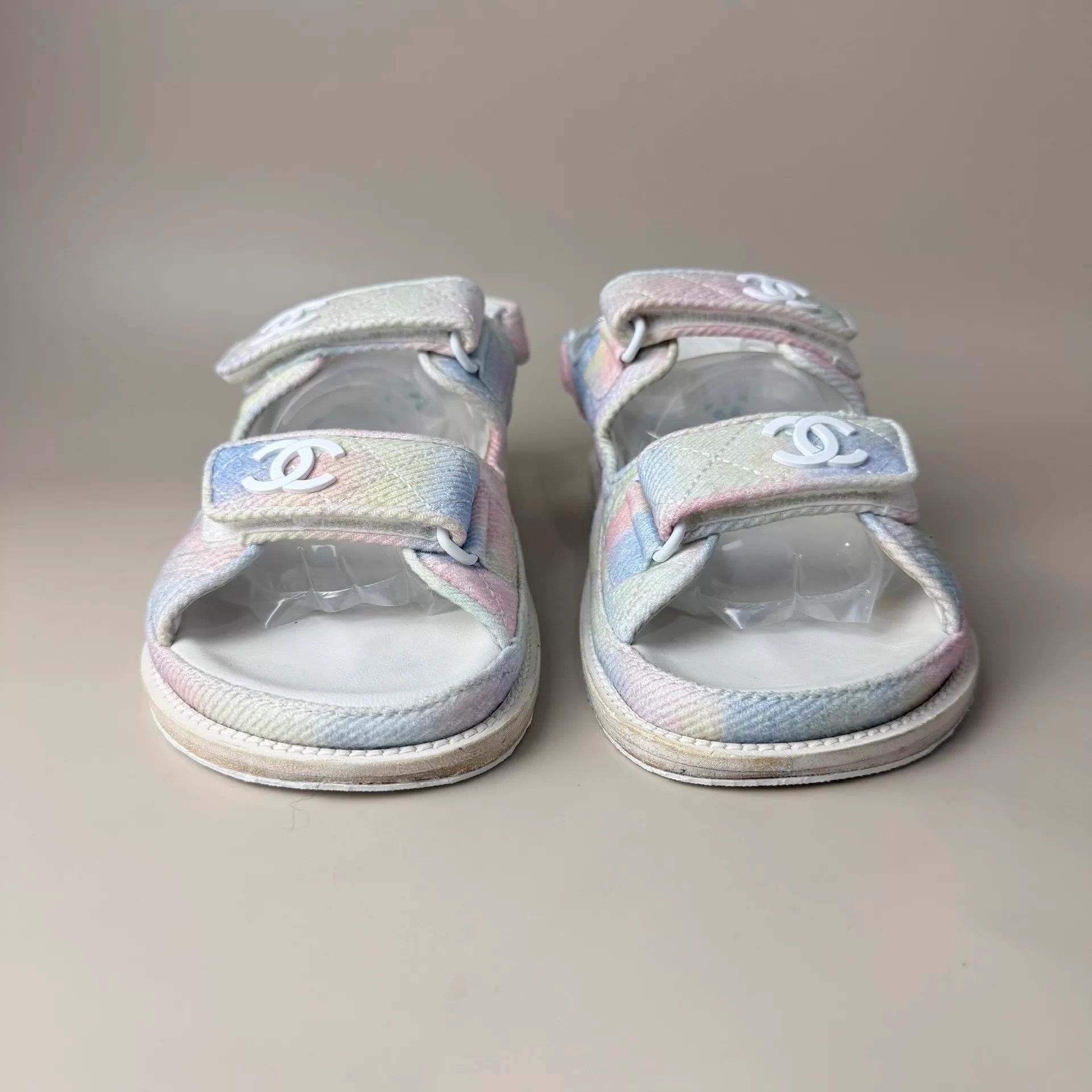 Chanel CHANEL women's iridescent rainbow velcro sandals 38 99 New Size US 7.5 / IT 37.5 - 2 Thumbnail