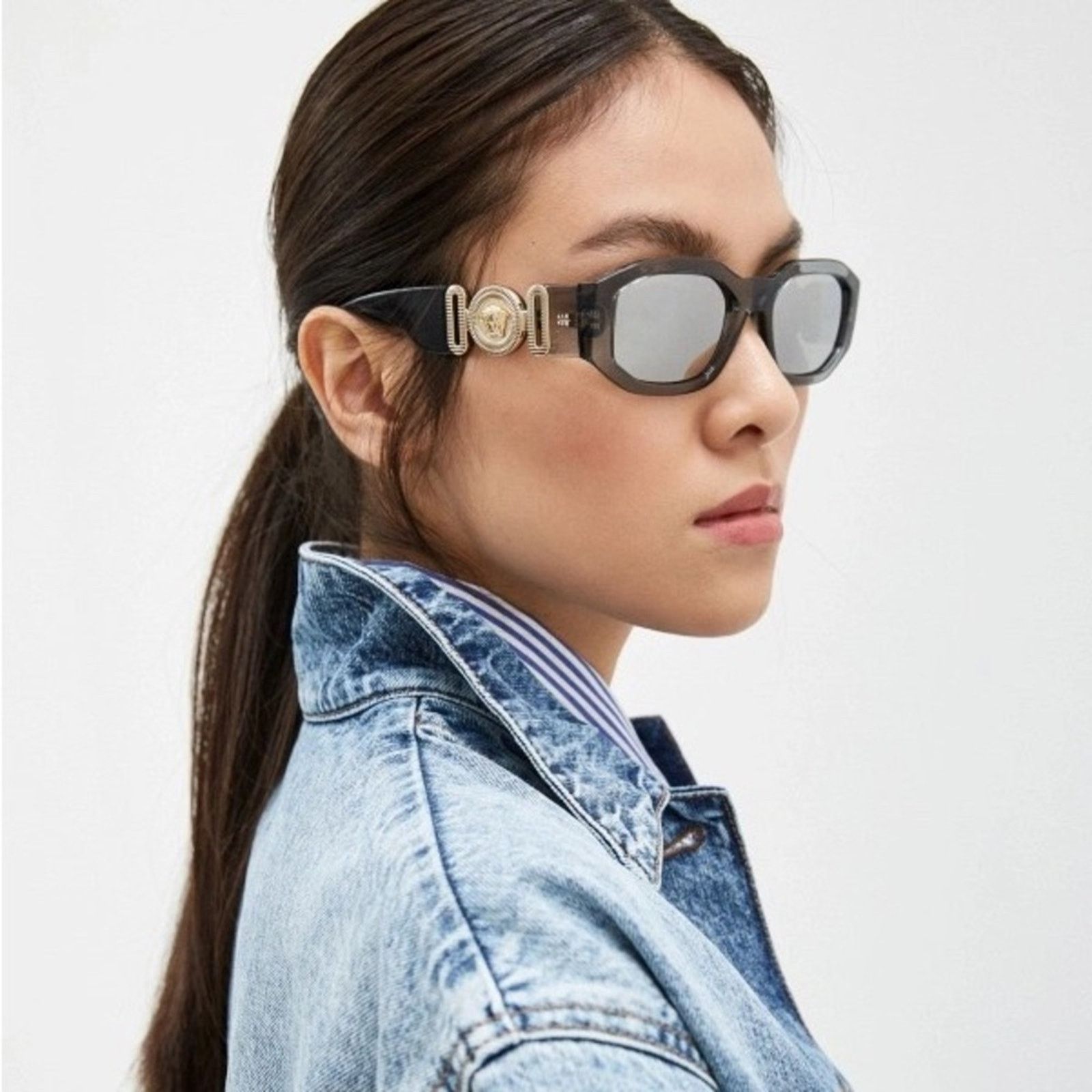 Versace NEW VERSACE VE4361 311/6G Transparent Grey/Light Grey Mirror Size ONE SIZE - 1 Thumbnail