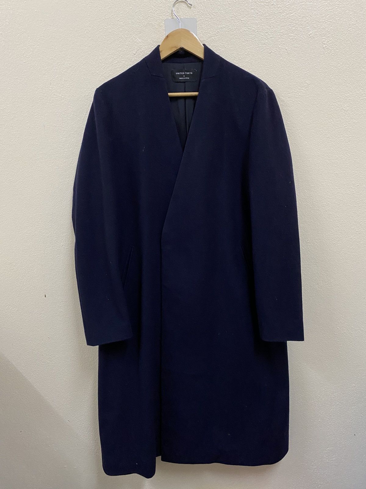 Japanese Brand United Tokyo Wool Coat Jacket Navy Blueb Size US M / EU 48-50 / 2 - 1 Thumbnail