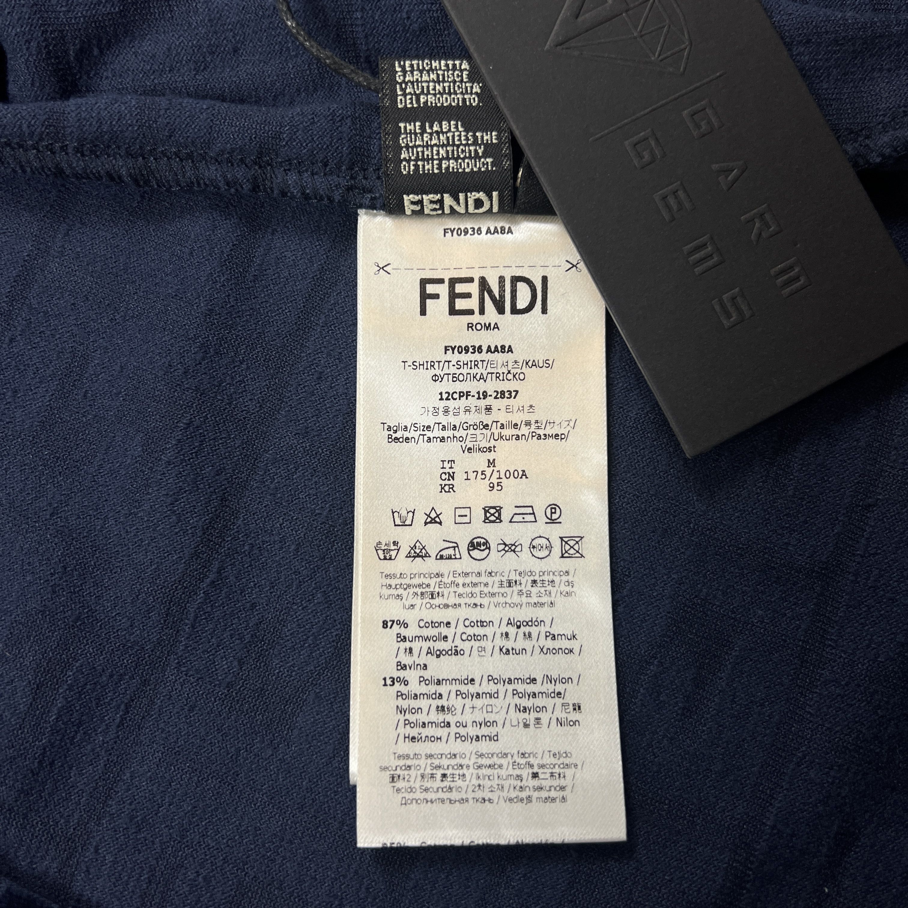 Fendi Fendi Embossed FF Textured T-Shirt Size US M / EU 48-50 / 2 - 5 Thumbnail