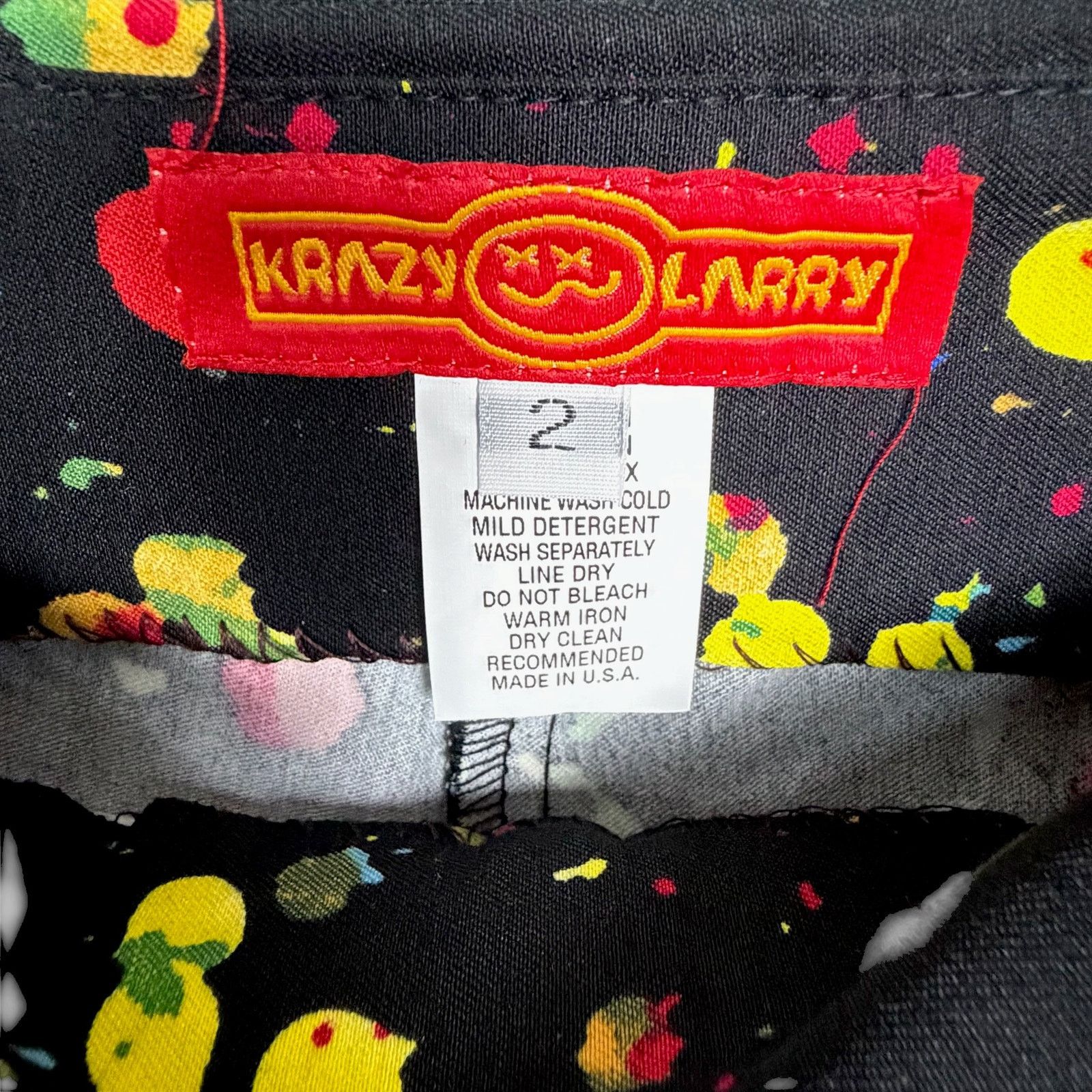 Other Krazy Larry Pants Womens Size 2 Black Paint Splatter NWT Size 26" / US 2 / IT 38 - 6 Thumbnail