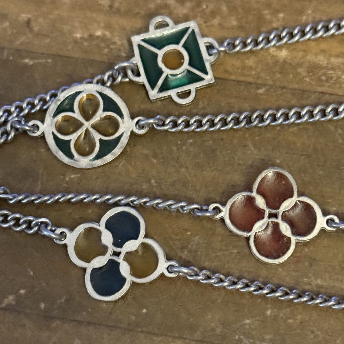 Vintage Vintage 925 sterling station stained glass necklace Size ONE SIZE - 3 Thumbnail